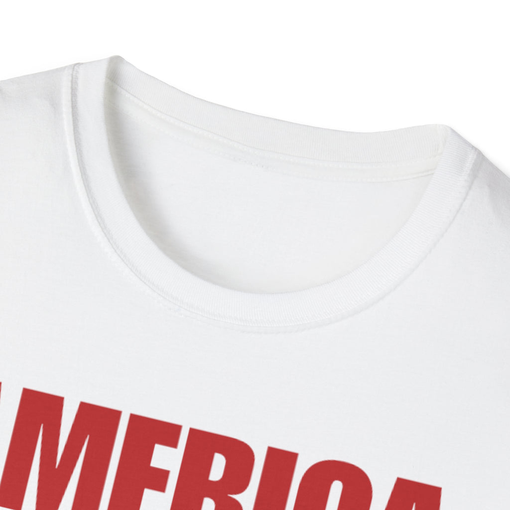 America First Red Design Softstyle Cotton Shirt T-Shirt