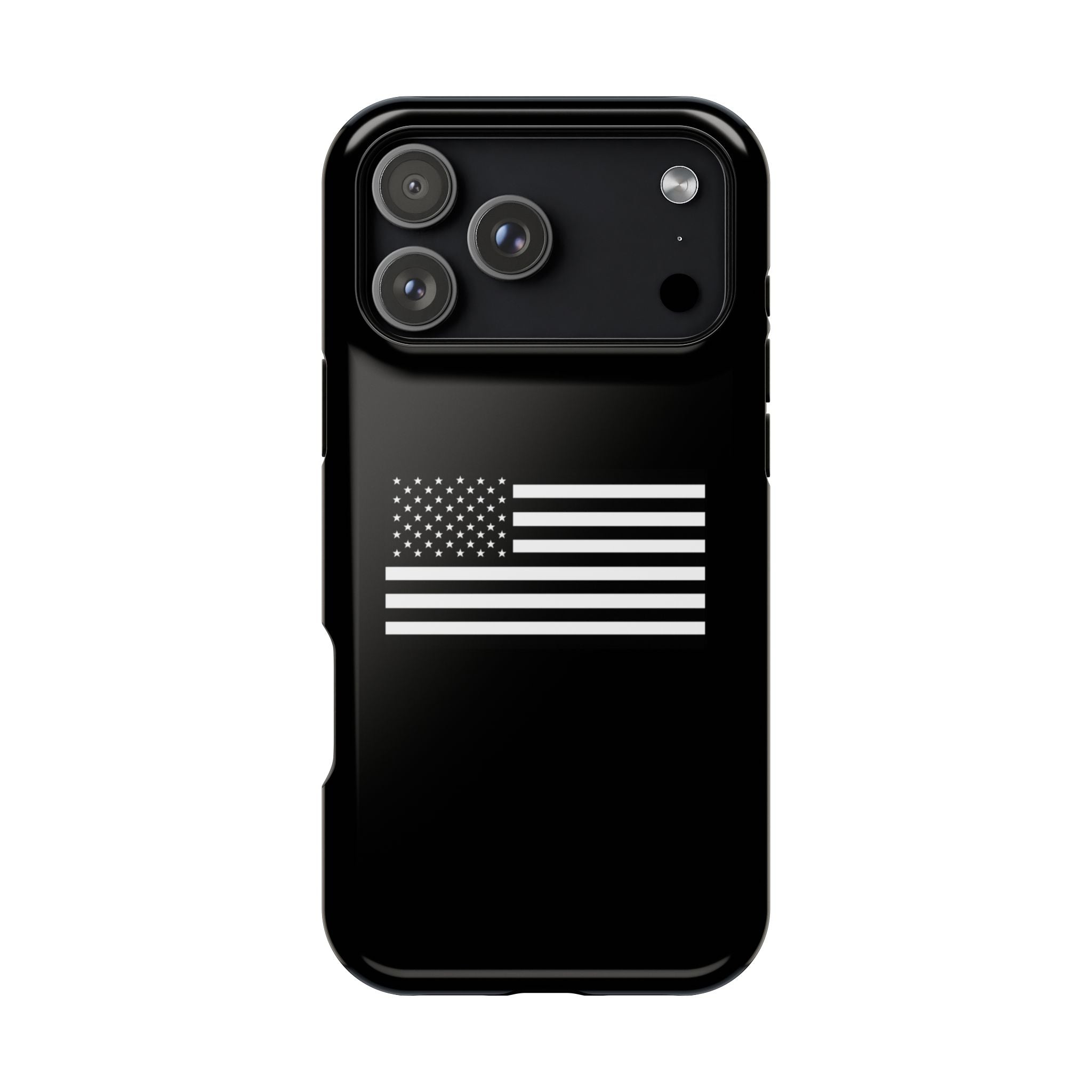 Black and White American Flag Magnetic Impact-Resistant Cases