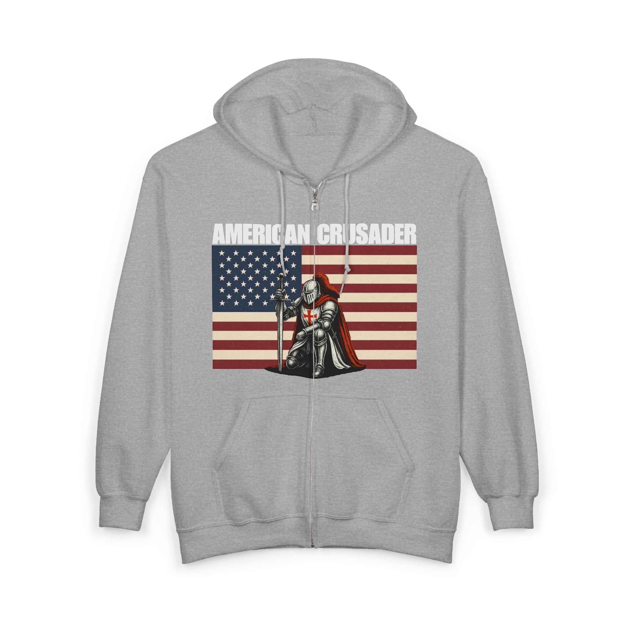 American Crusader Alt Color Design Full Zip Up Hoodie Sweatshirt