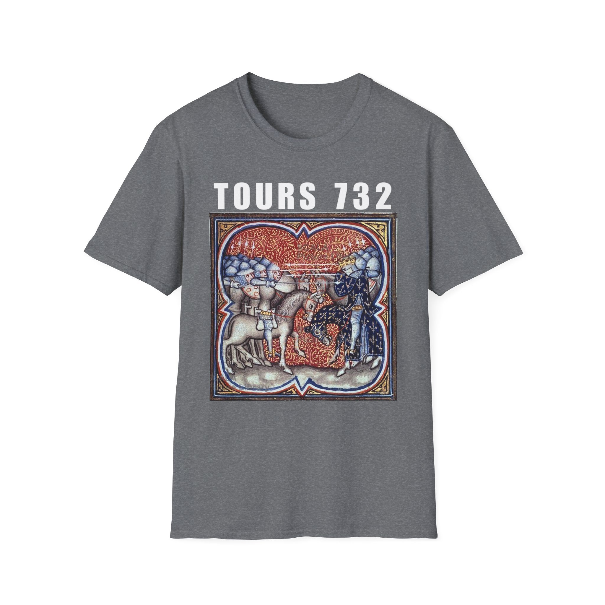Battle of Tours 732 Graphic Unisex T-Shirt, Medieval Painting Tee
