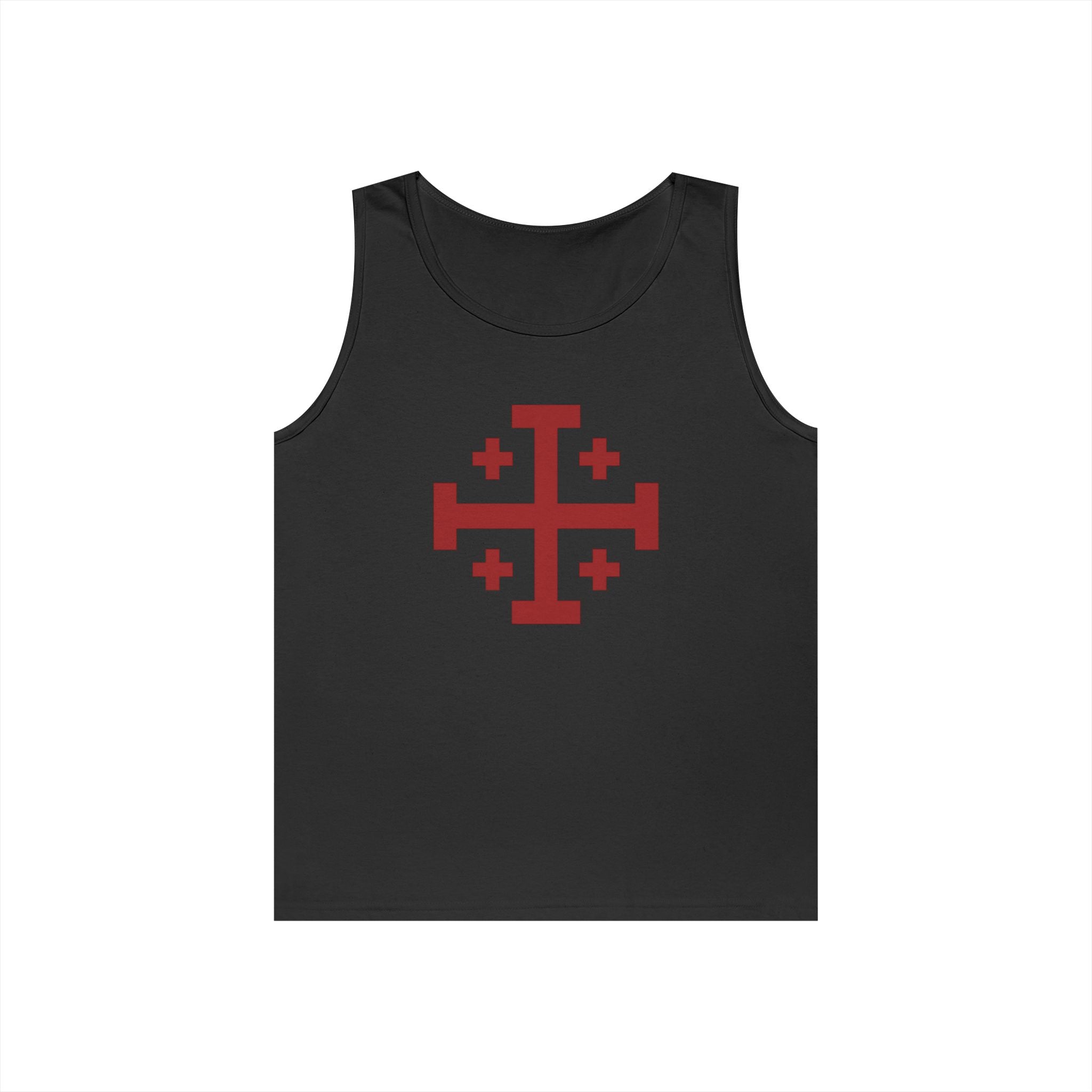 Cross of Jerusalem Red Unisex Heavy Cotton Tank Top