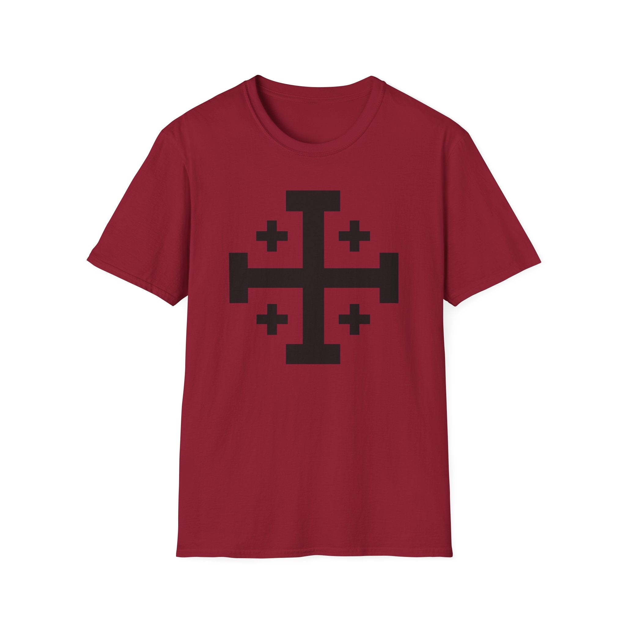 Cross of Jerusalem Black Design Softstyle T-Shirt