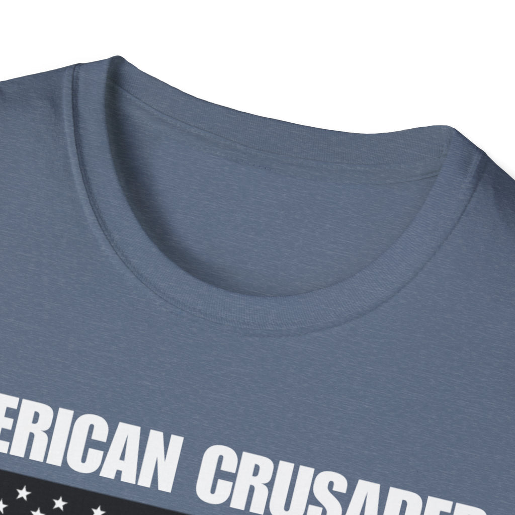 American Crusader Black and White Alt Design Softstyle Cotton Shirt T-Shirt