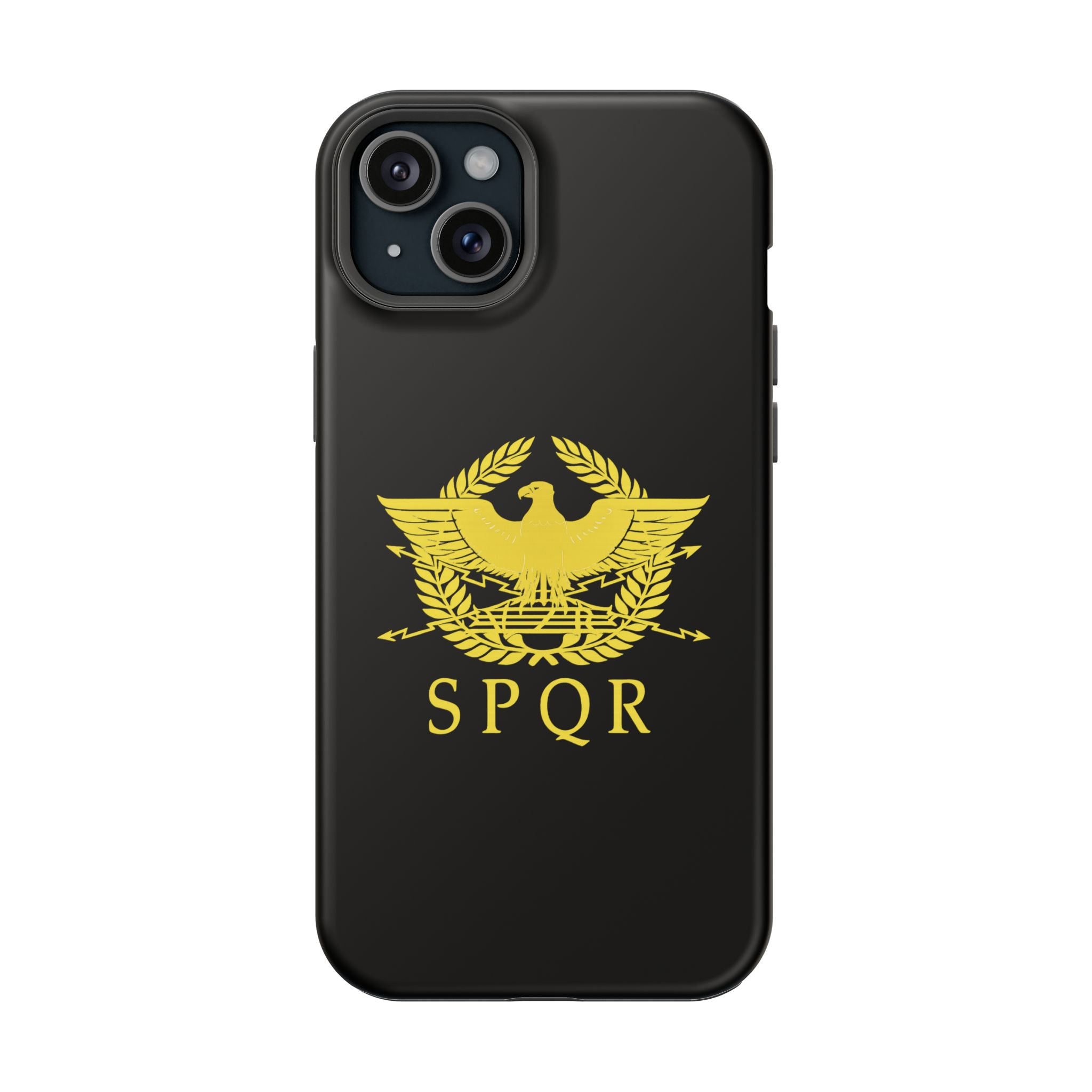 SPQR Gold Roman Eagle Symbol Black iPhone Magnetic Impact-Resistant Cases