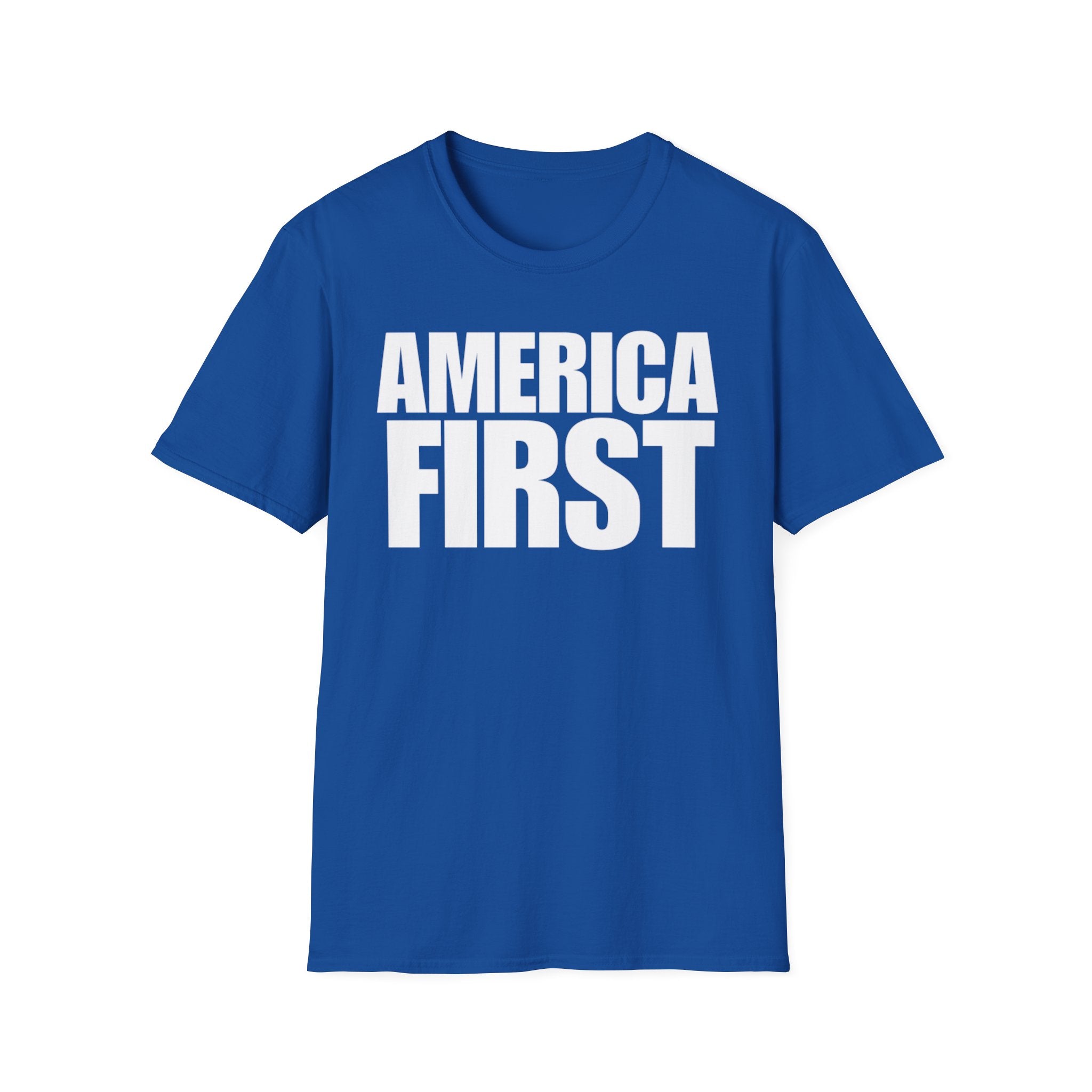 America First (Text Only) Unisex Softstyle T-Shirt