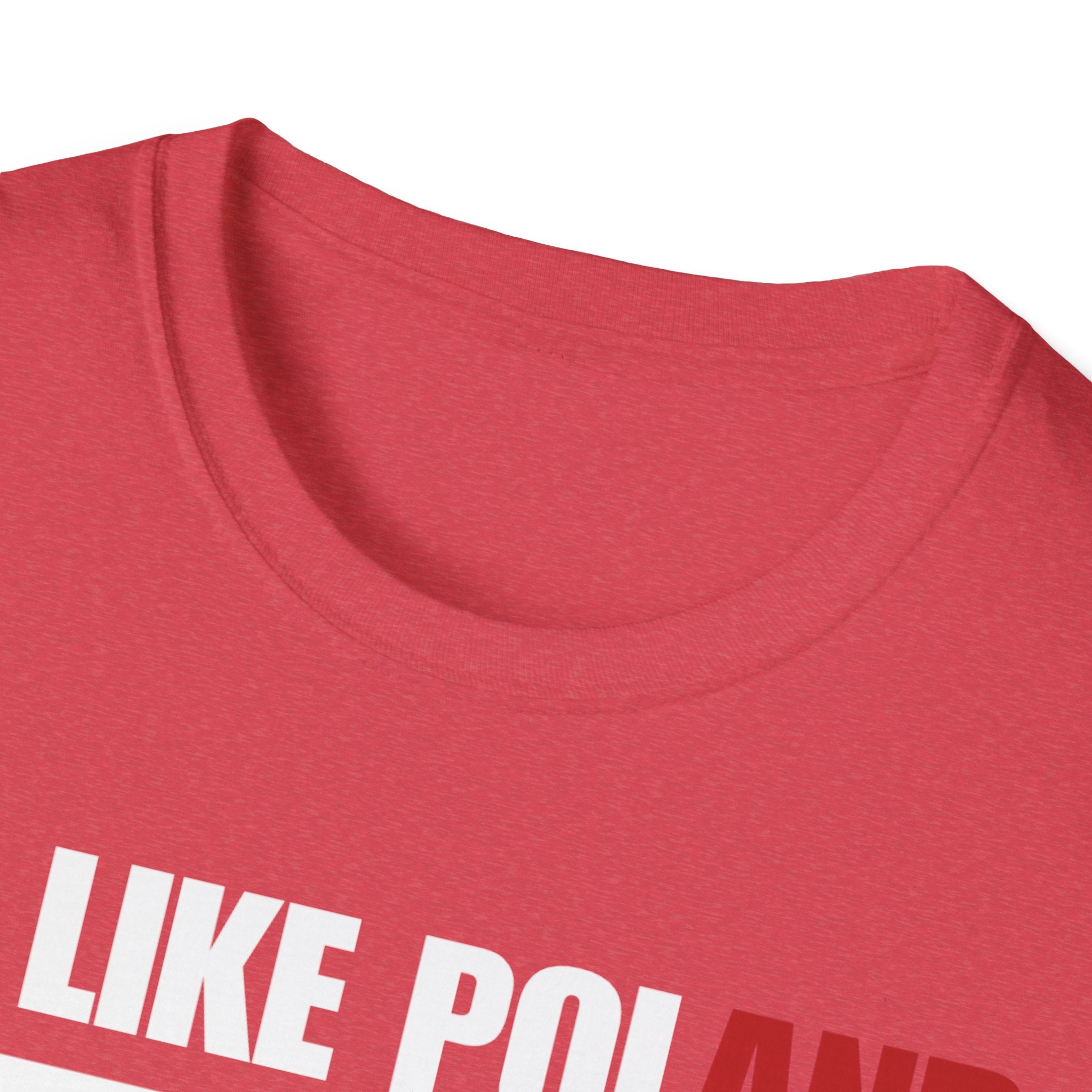 Be Like Poland Winged Hussar Front, Polish Eagle Cross Back Heavy Cotton Softstyle T-Shirt Softstyle Tee