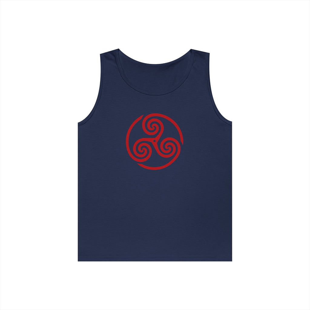 Celtic Spiral Triskele Symbol Alt Design Red Unisex Tank Top