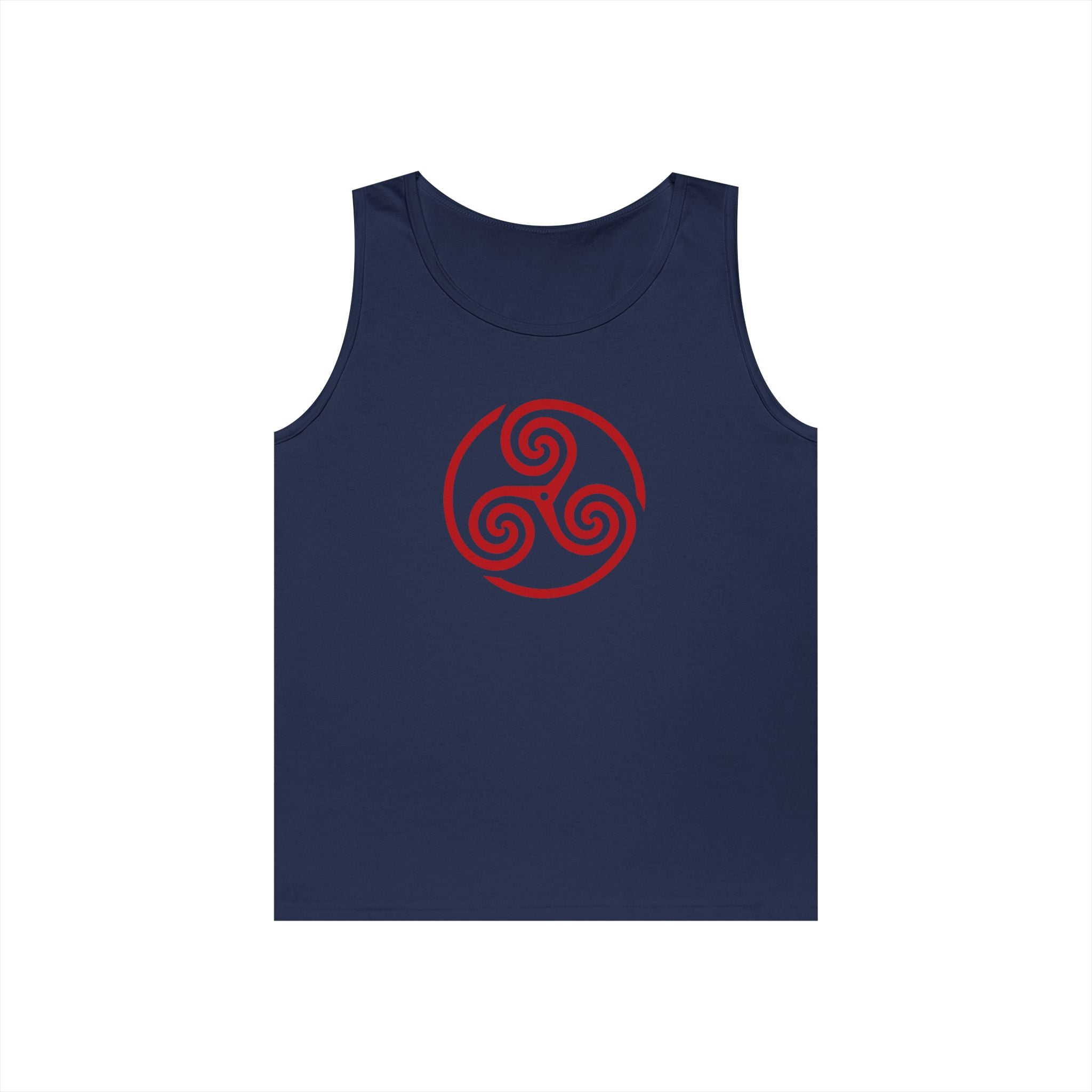 Celtic Spiral Triskele Symbol Alt Design Red Unisex Tank Top