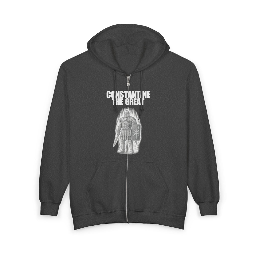 Constantine the Great White Design Zip Up Hoodie