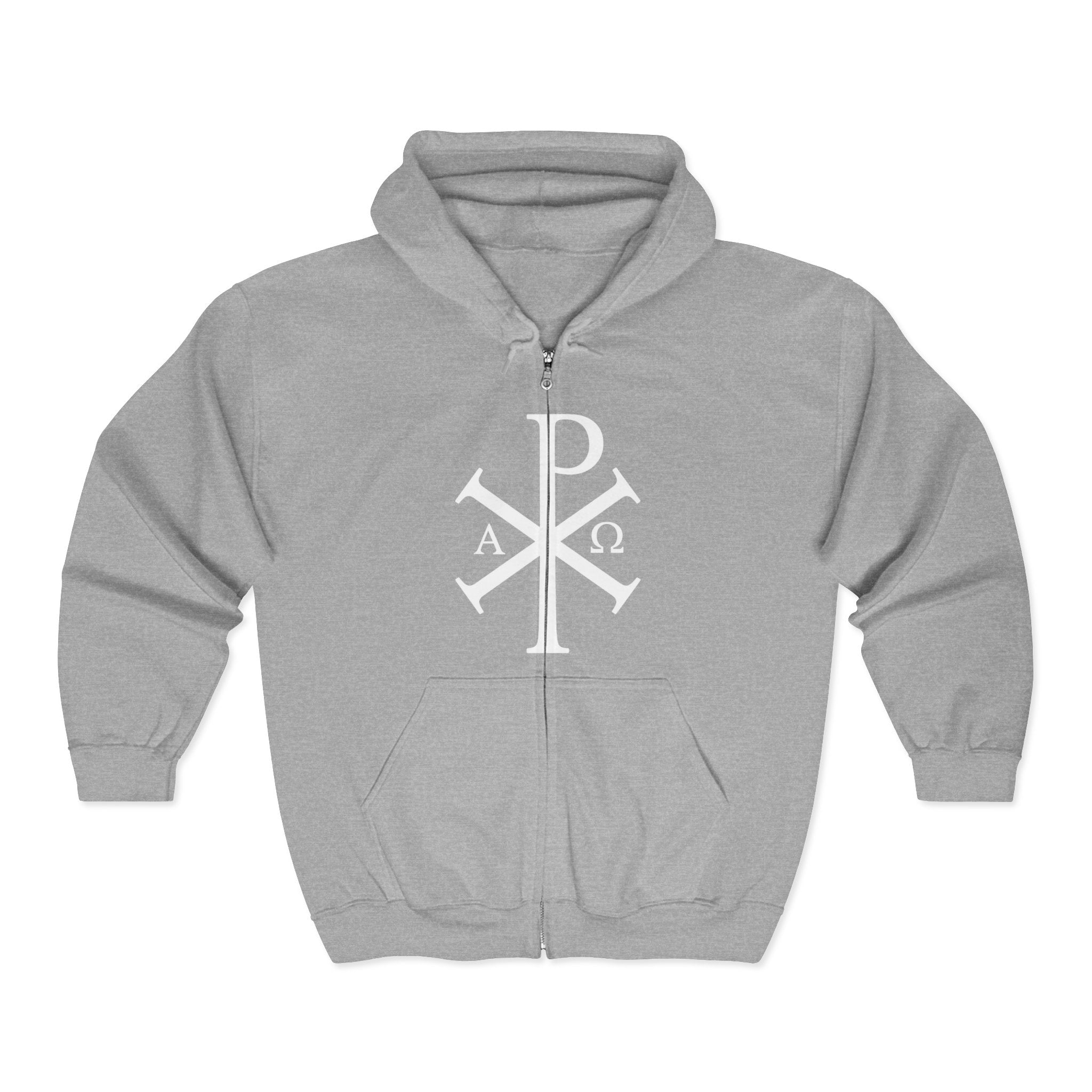 Pi Chi Rho White Design Graphic Zip Up Hoodie