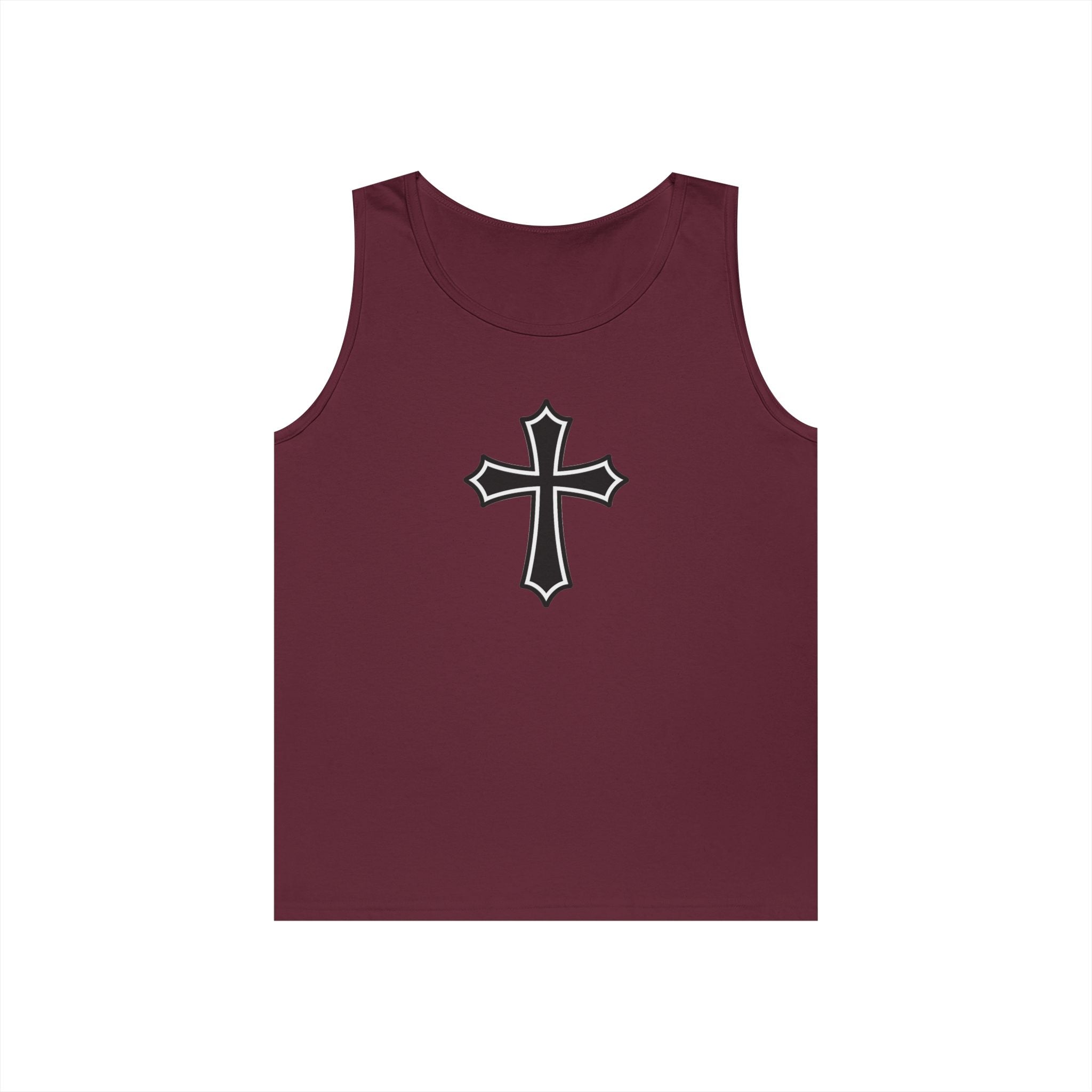 Medieval Style Cross Heavy Cotton Tank Top