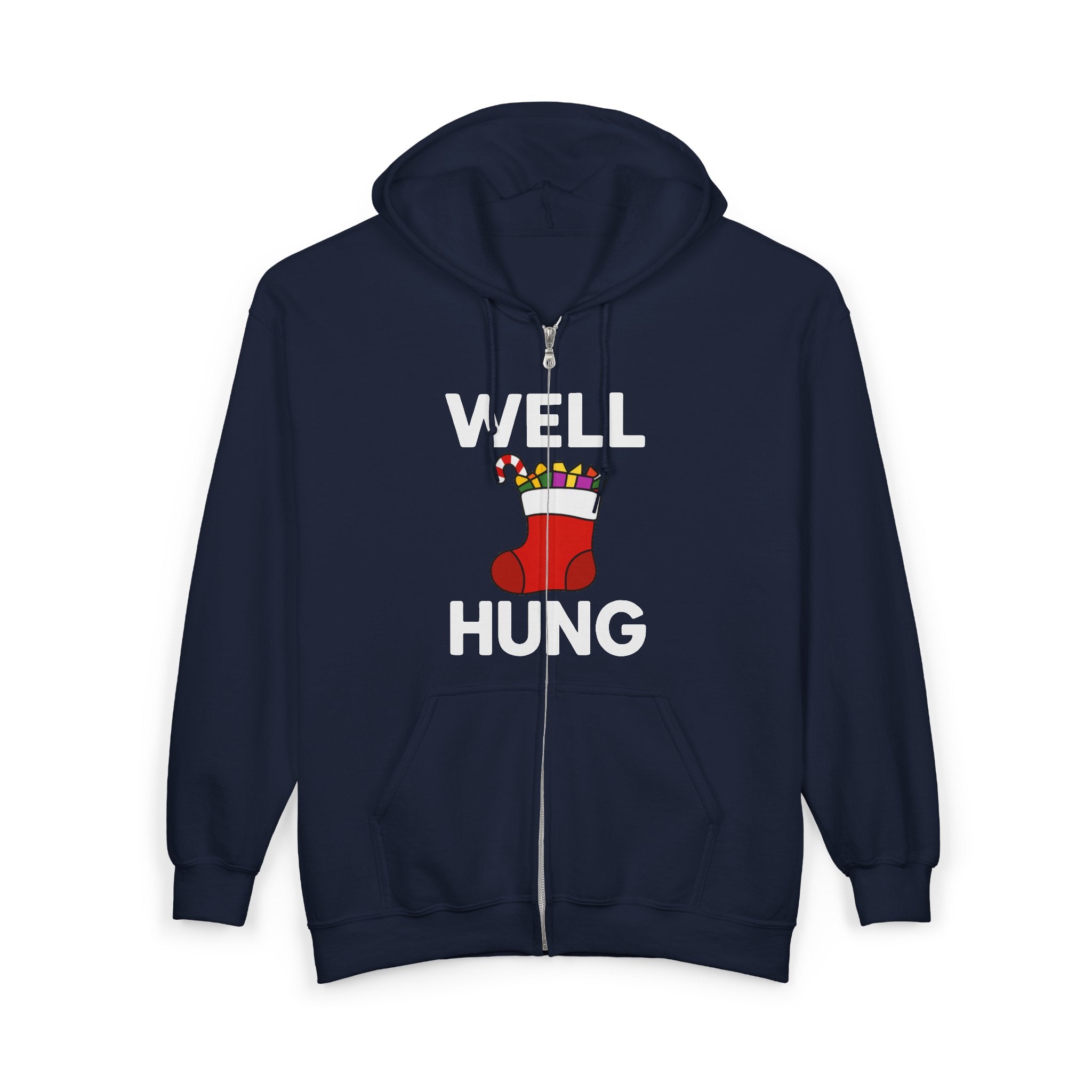 Well Hung Christmas Hoodie | Funny Holiday Sweatshirt | Stocking Humor Gift