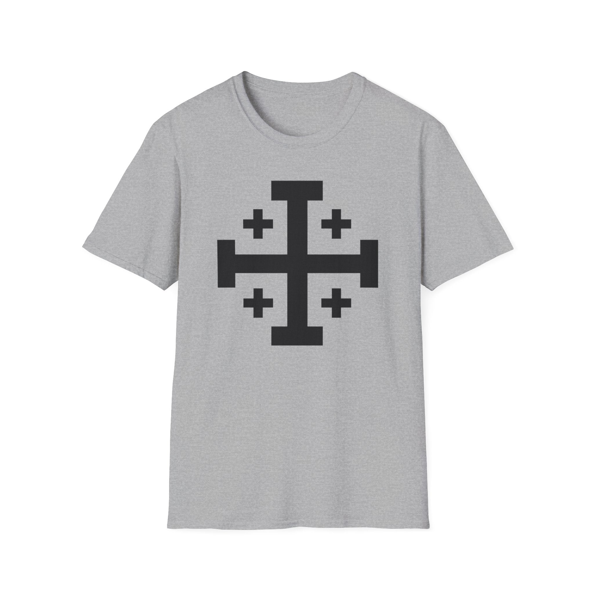 Cross of Jerusalem Black Design Softstyle T-Shirt