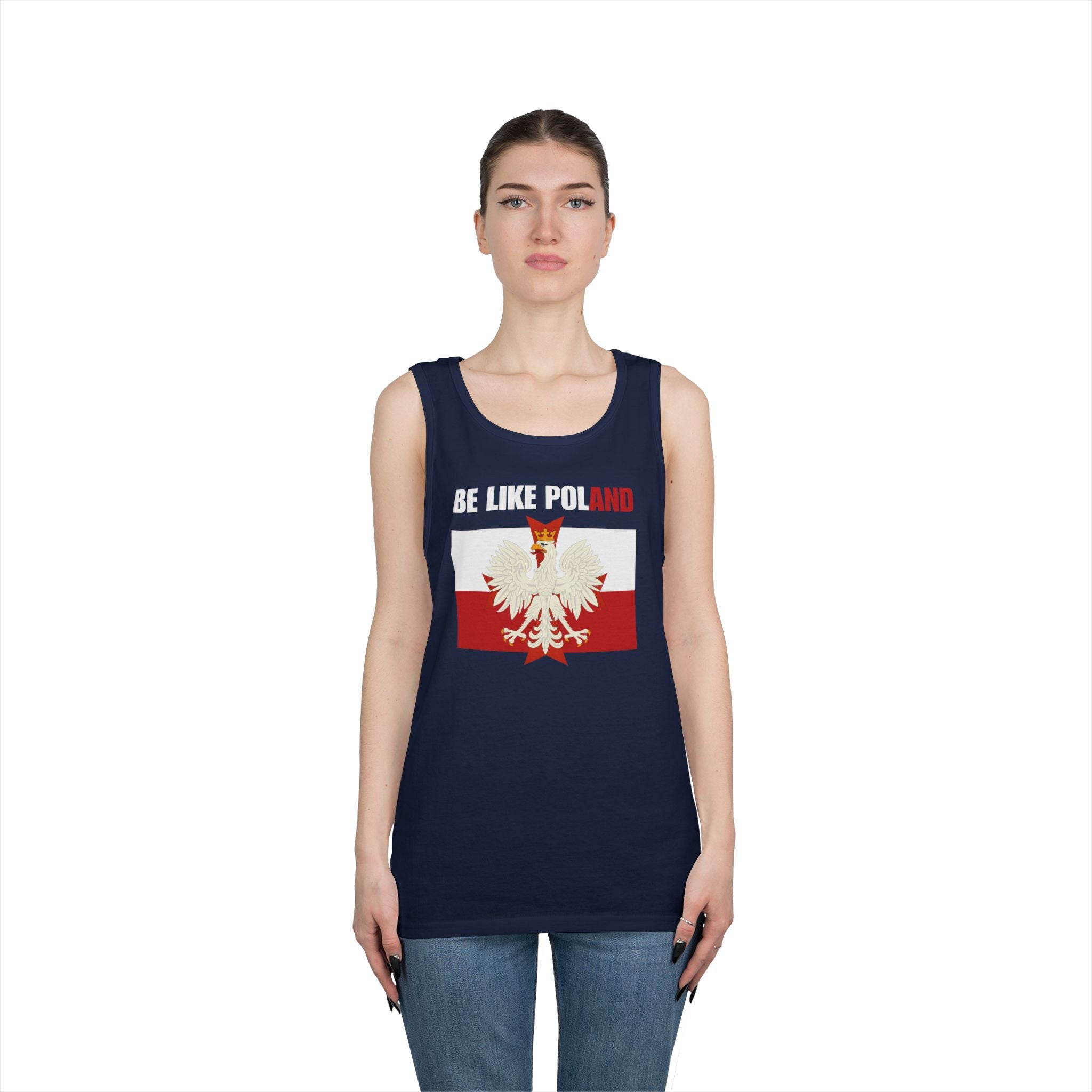 Be Like Poland Polish Eagle and Cross Heavy Cotton Tank Top