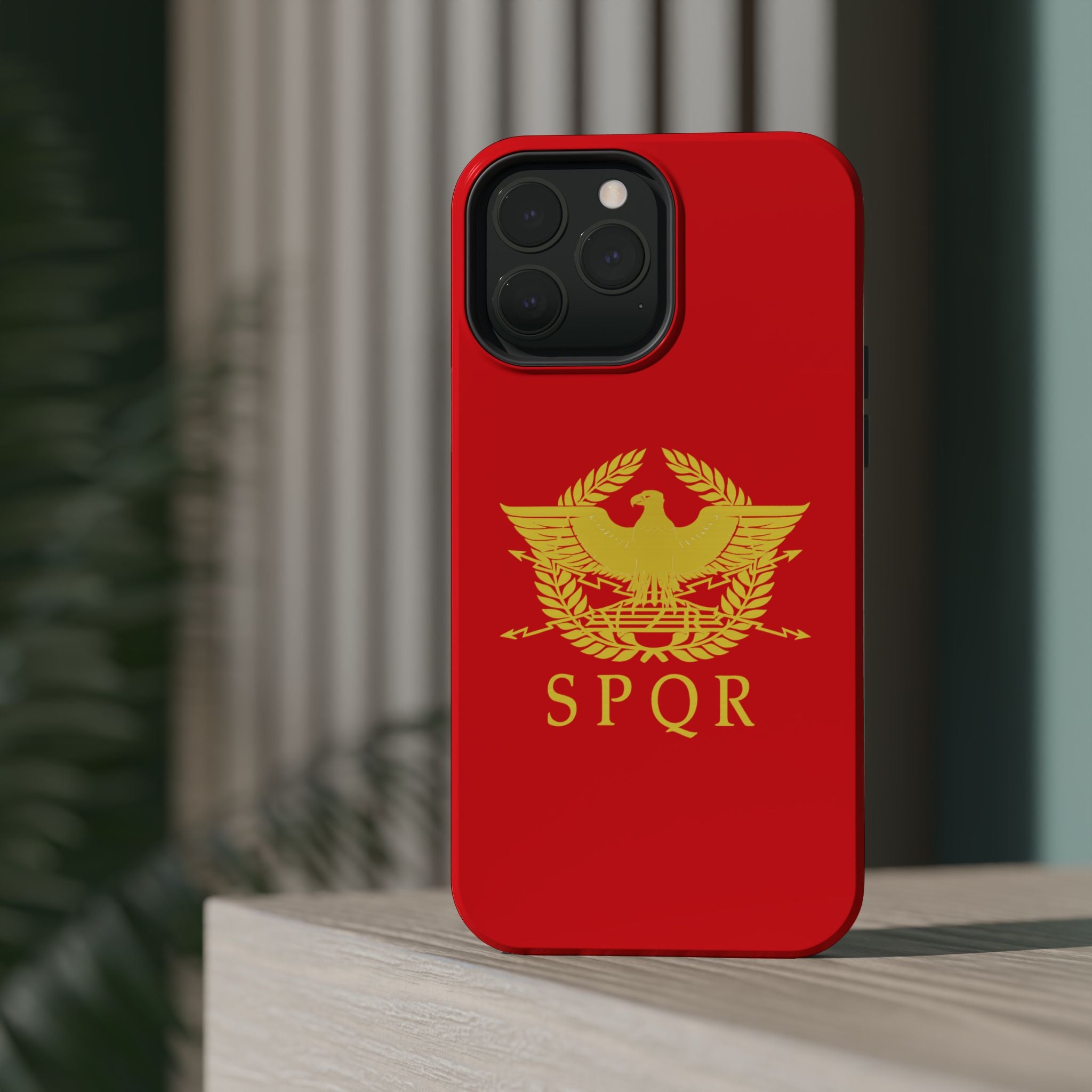 SPQR Gold Roman Eagle Symbol Red Magnetic Impact-Resistant Cases