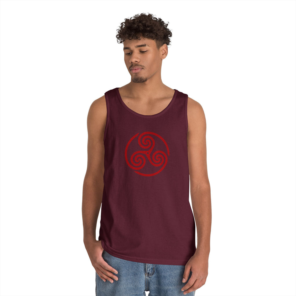 Celtic Spiral Triskele Symbol Alt Design Red Unisex Tank Top