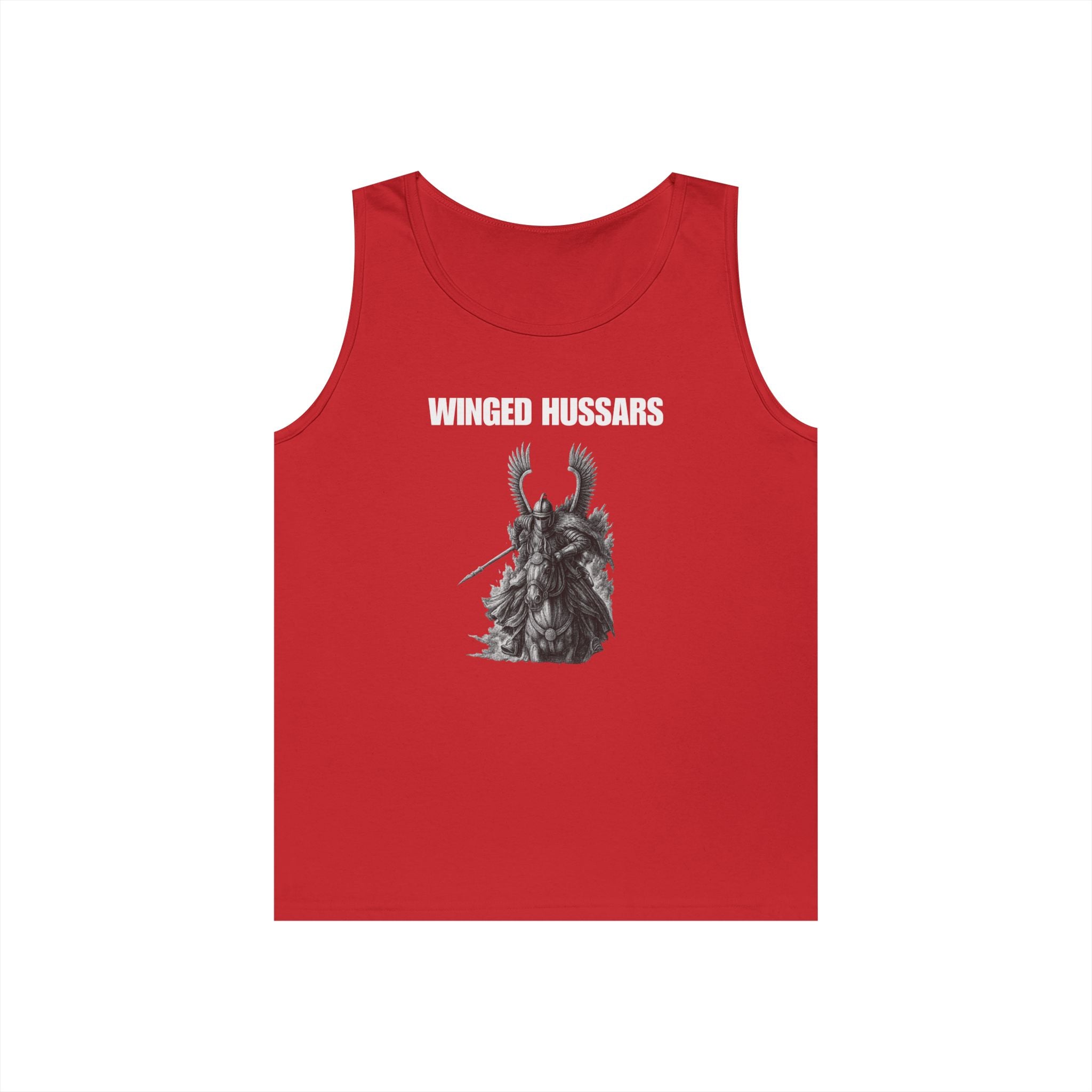 Winged Hussar White Design Heavy Cotton Tank Top