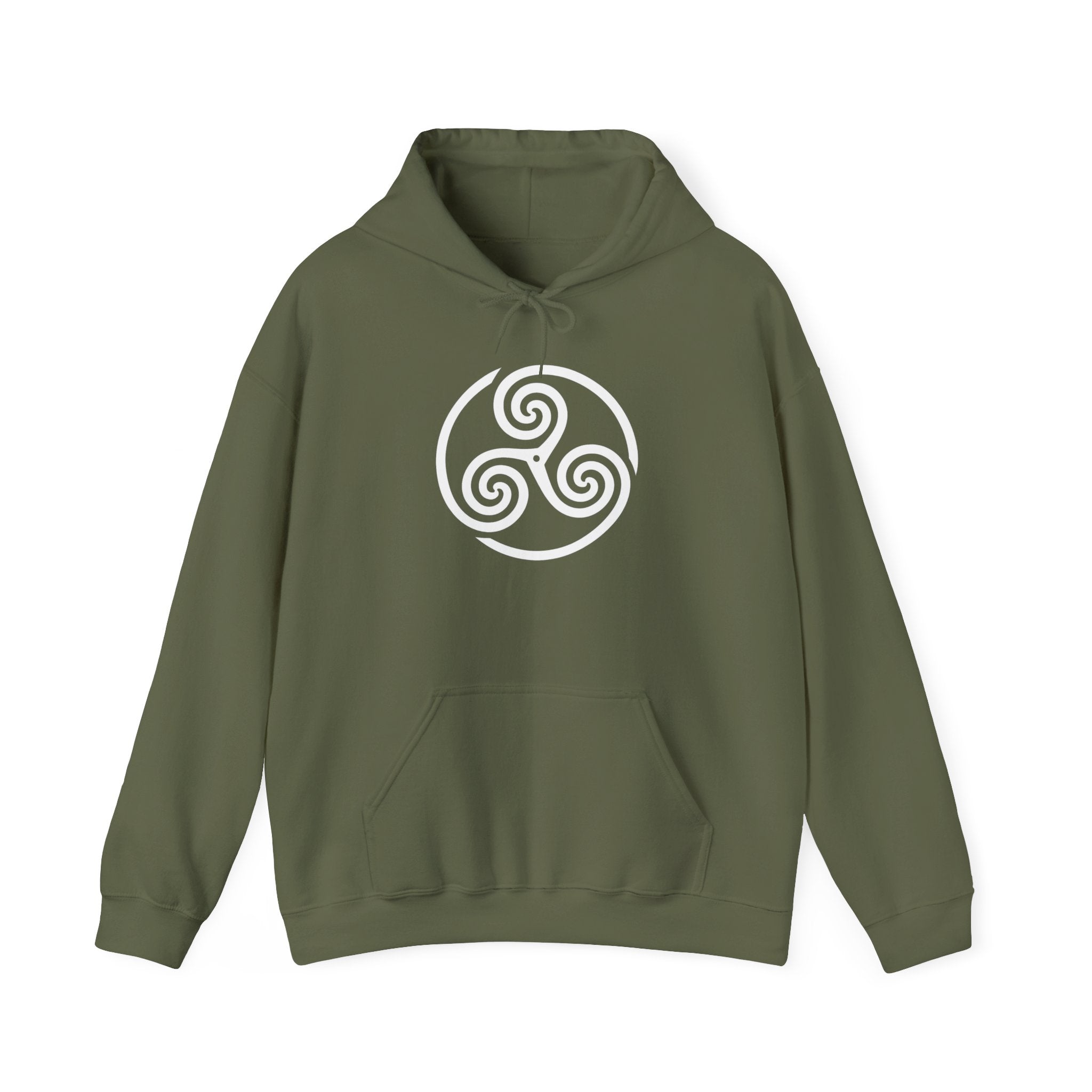 Celtic Triskele Trinity Symbol White Design Pull Over Hoodie Sweatshirt
