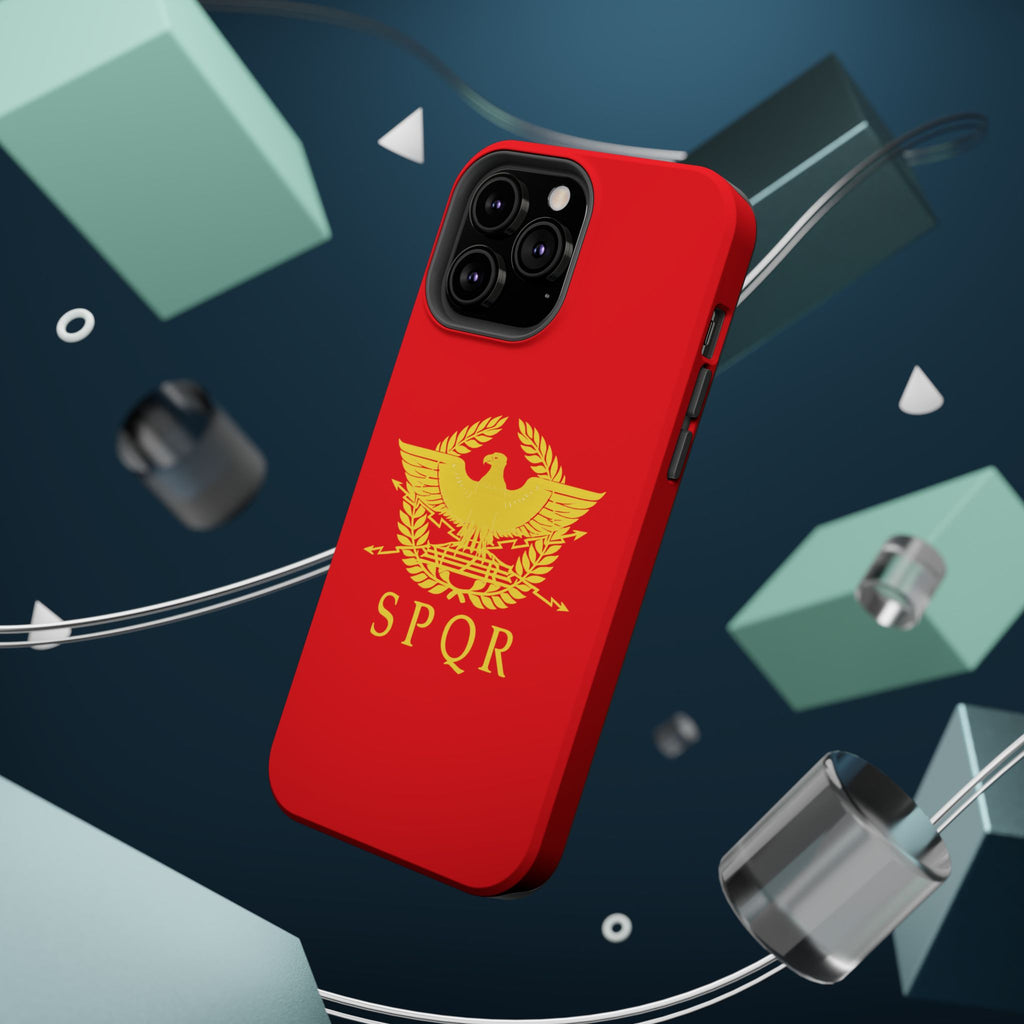 SPQR Gold Roman Eagle Symbol Red Magnetic Impact-Resistant Cases