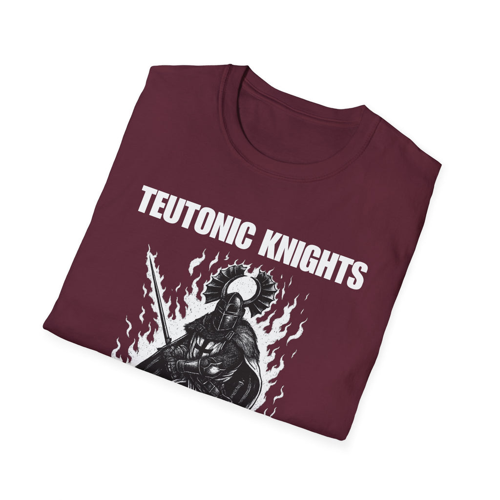 Teutonic Knight With Aura and "Teutonic Knights" Text Soft Style Cotton Shirt T-Shirt