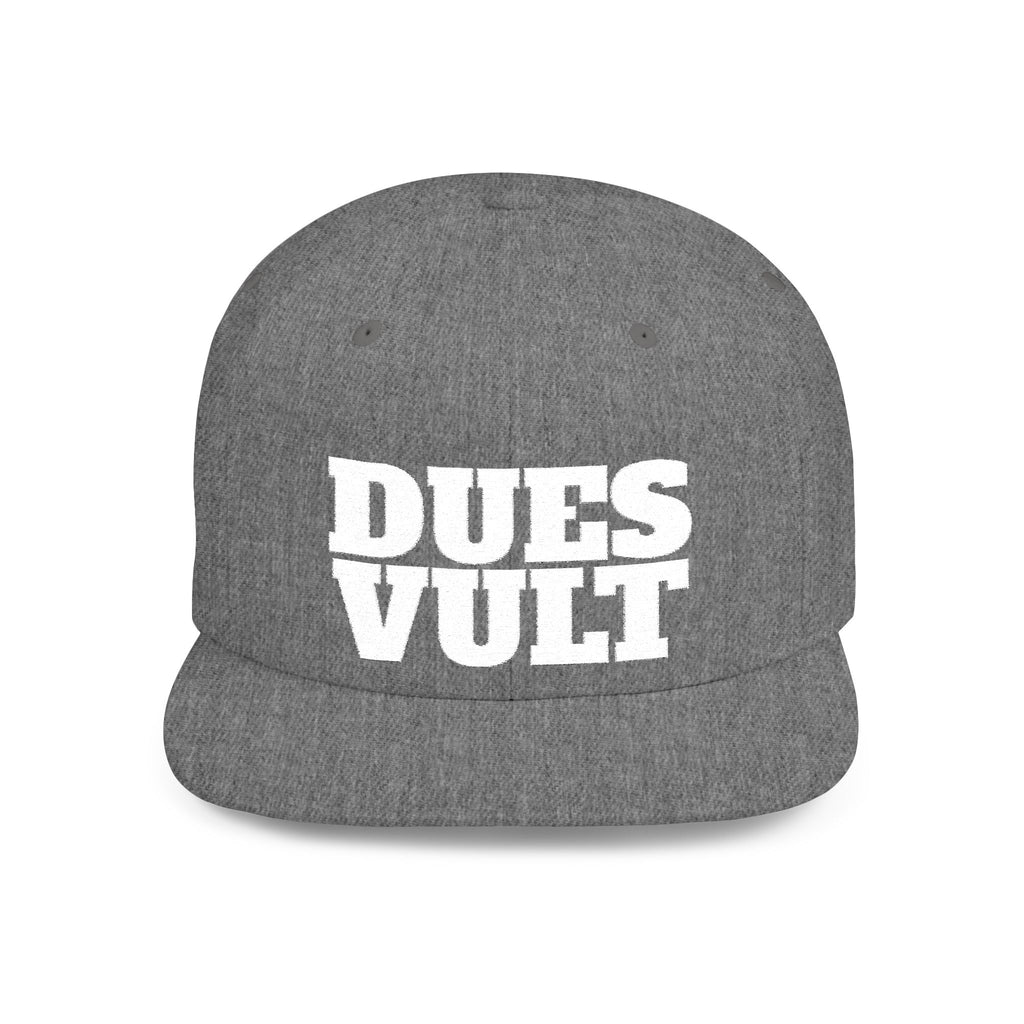 Dues Vult White Letter Flat Bill Snapback Hat, Dues Vult Cap