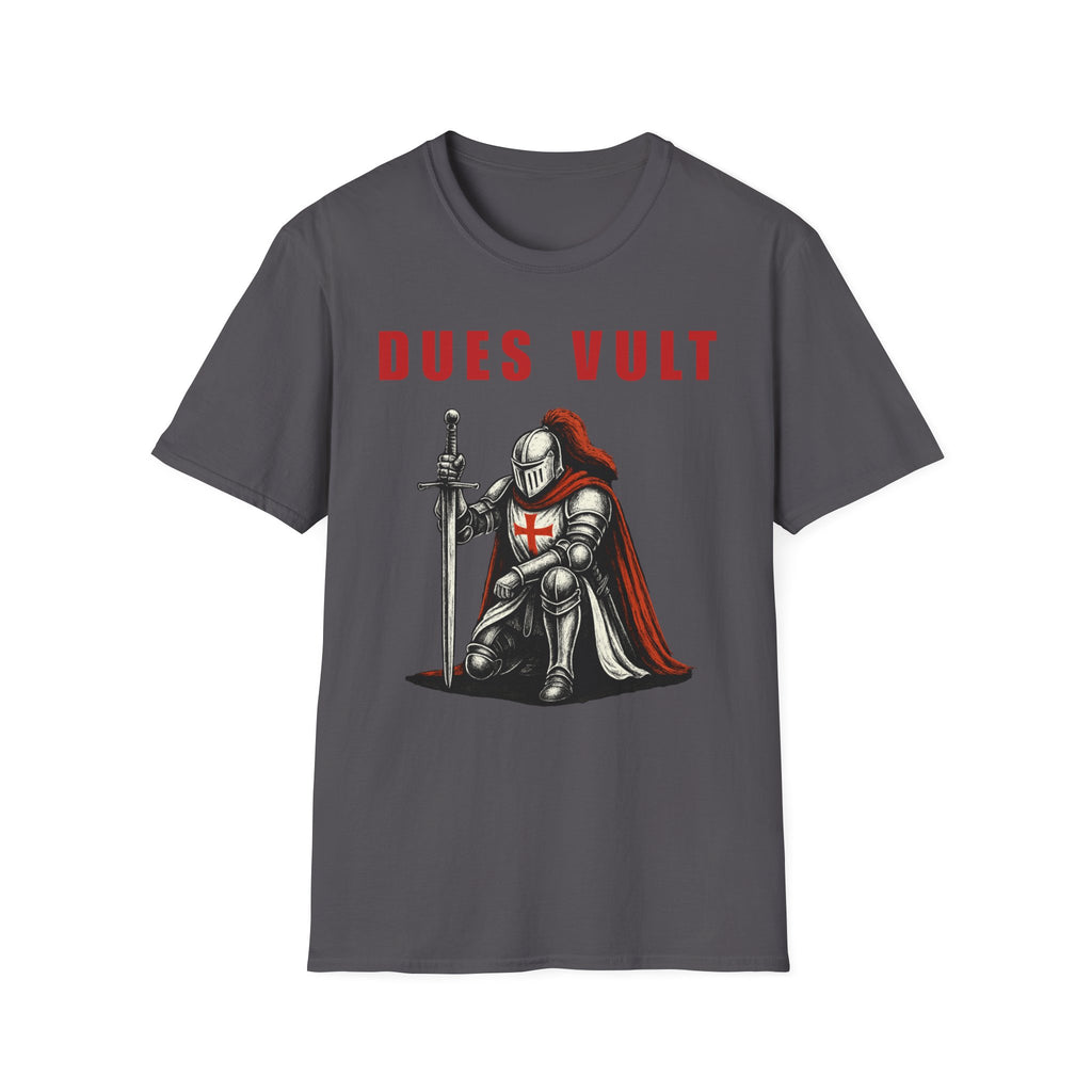 Dues Vult Crusader Knight T-Shirt | Christian Warrior Tee | Faith Shirt