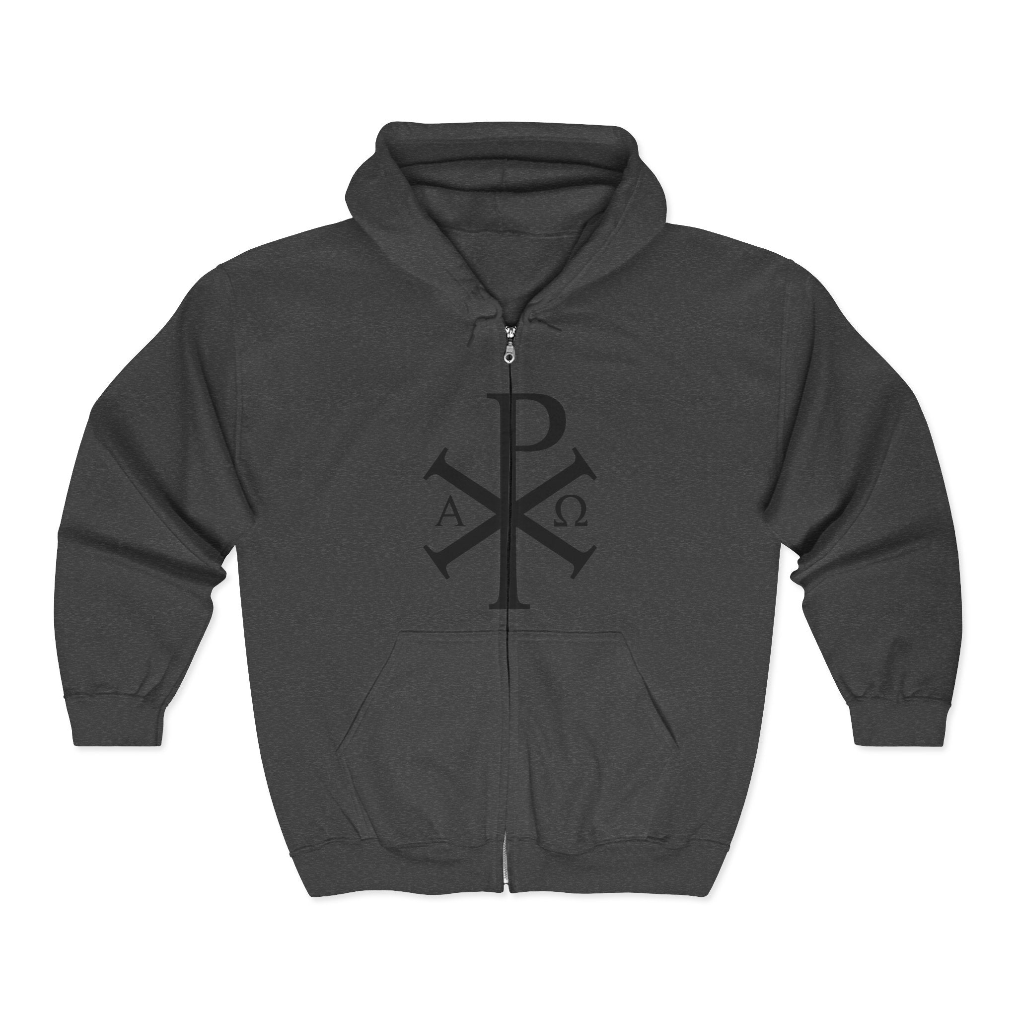 Pi Chi Rho Black Design Graphic Zip Up Hoodie