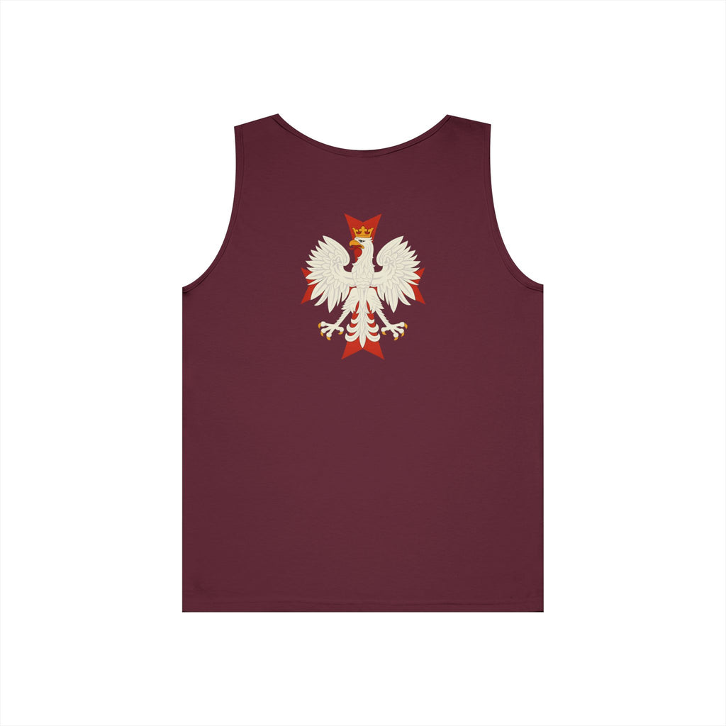 Be Like Poland Winged Hussar Front, Polis Eagle Cross Back Heavy Cotton Tank Top