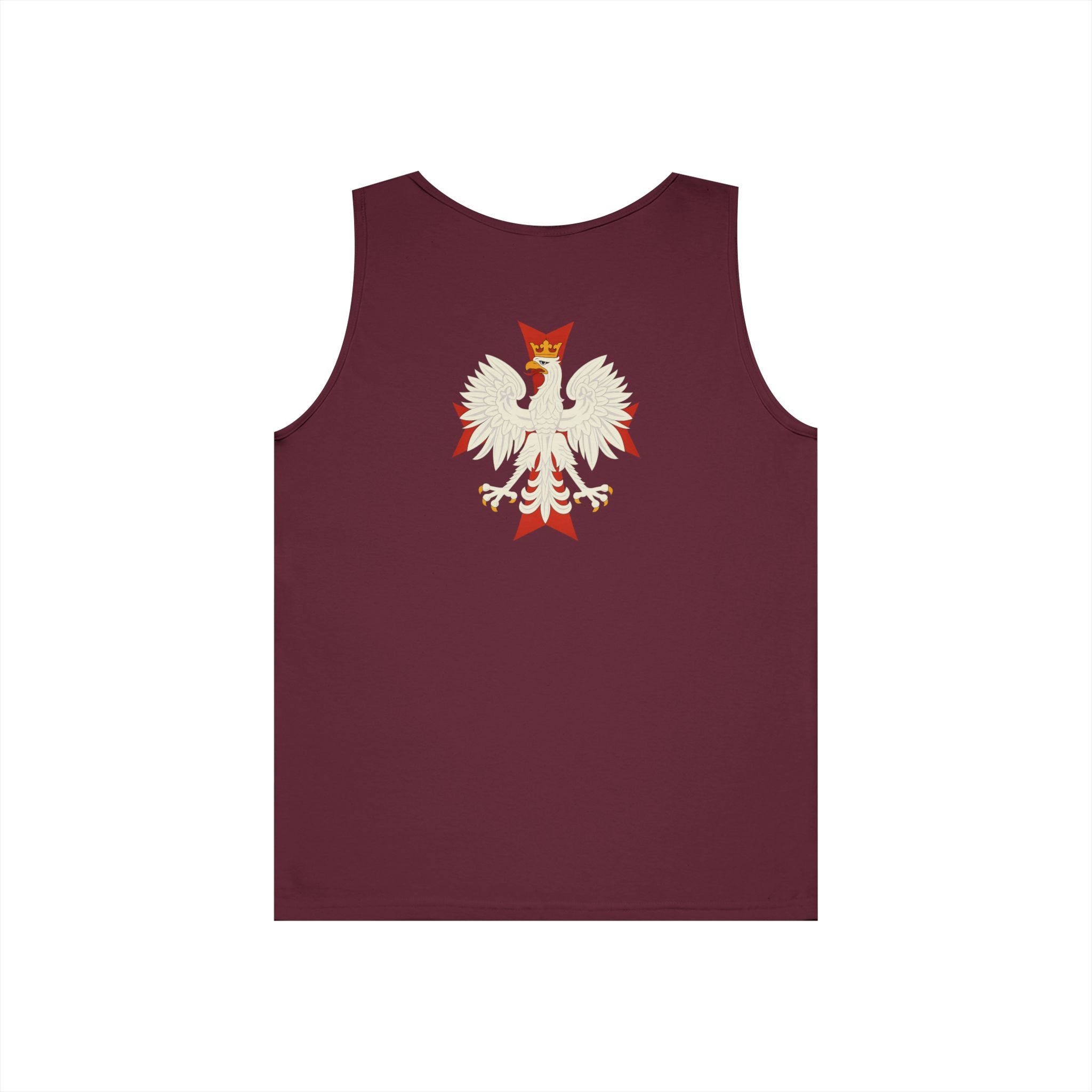 Be Like Poland Winged Hussar Front, Polis Eagle Cross Back Heavy Cotton Tank Top