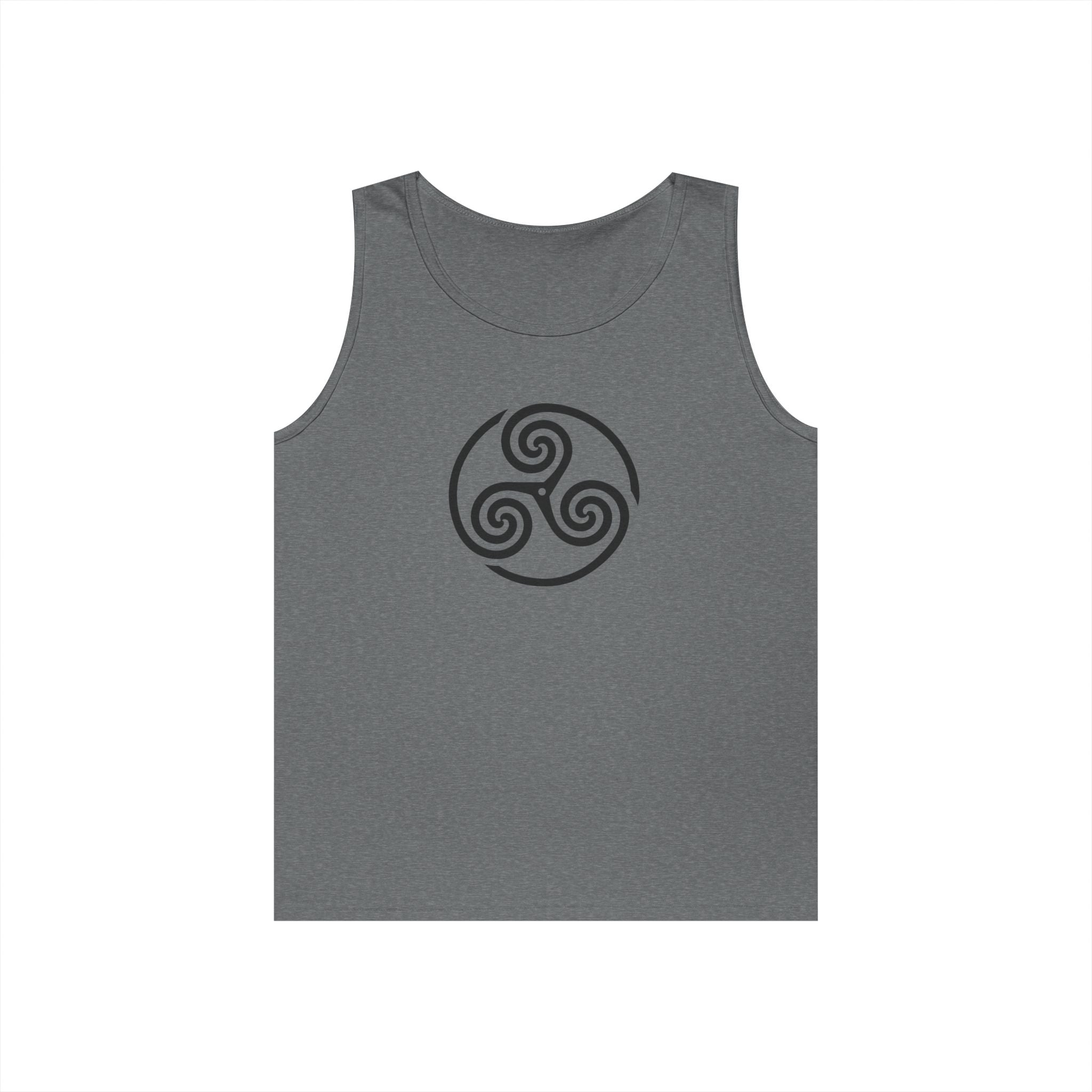 Celtic Spiral Triskele Symbol Alt Design Black Unisex Tank Top