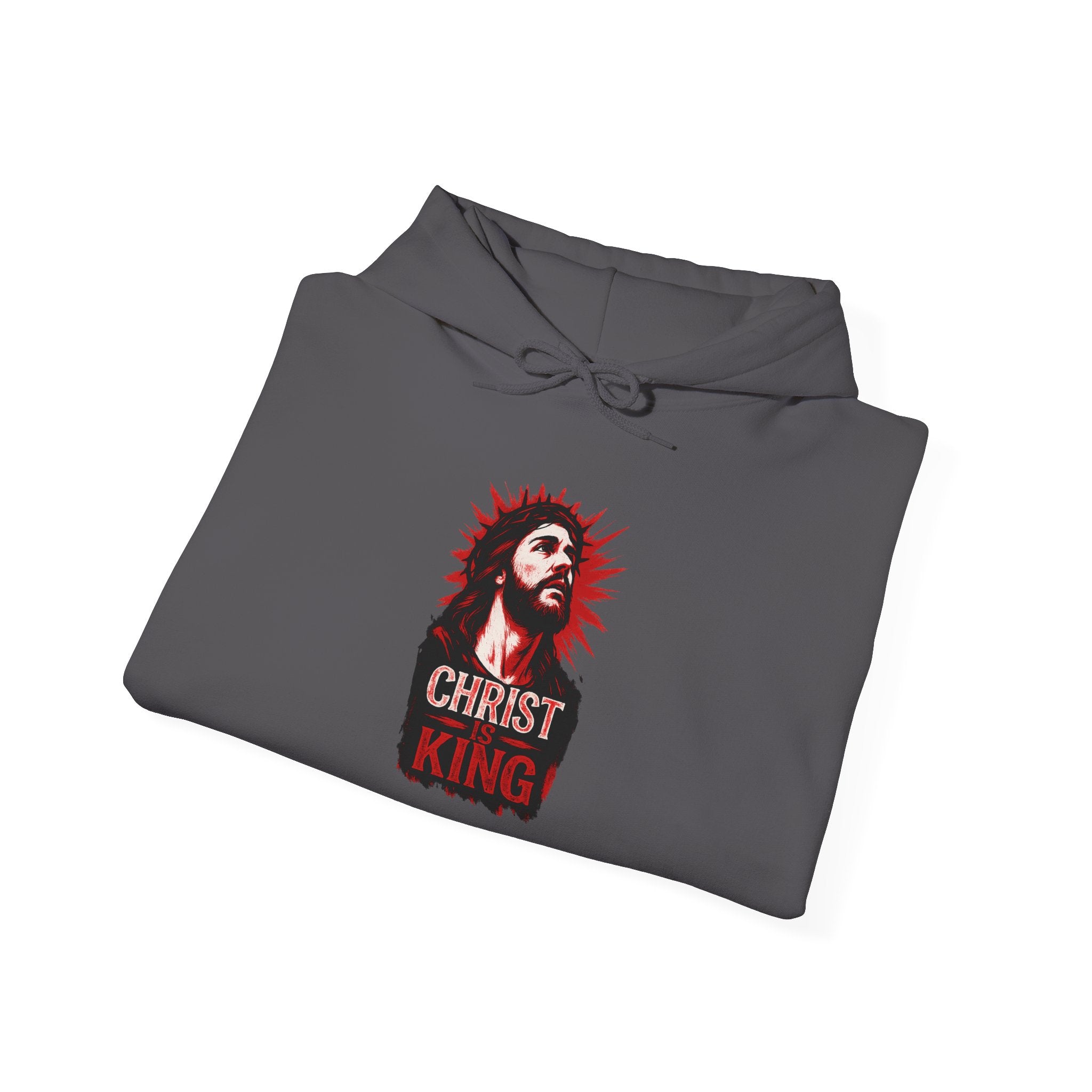 Christ is King Graphic Hoodie | Unisex Heavy Blend Pullover | Faith-Inspired Streetwear