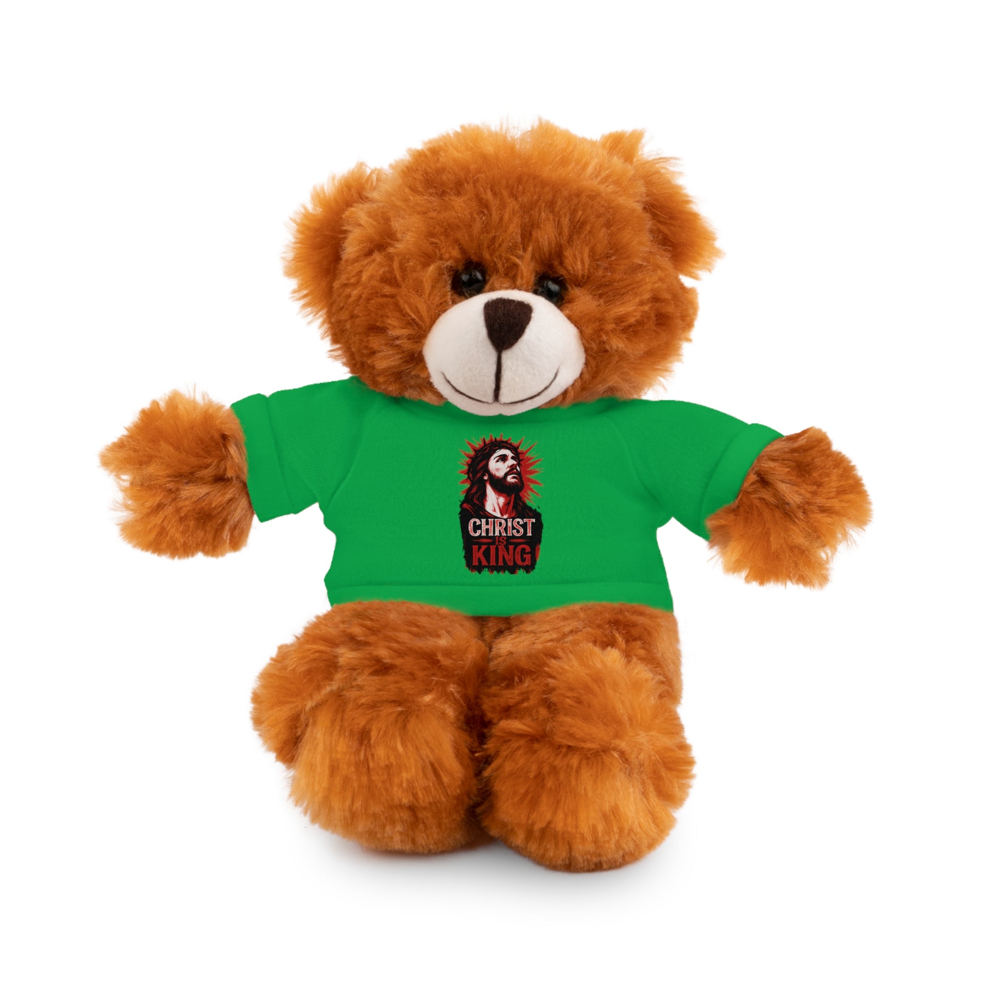 Christ is King Cute Stuffed Animal Tee Bear, Plush Bear with Shirt
