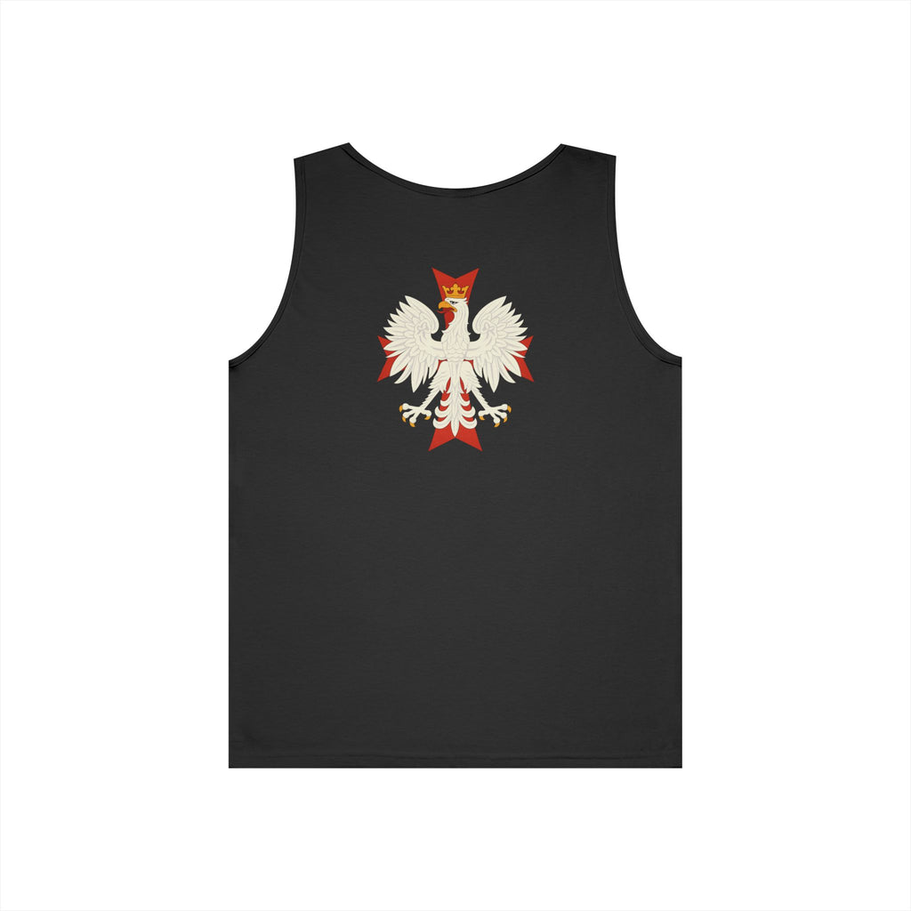 Be Like Poland Winged Hussar Front, Polis Eagle Cross Back Heavy Cotton Tank Top