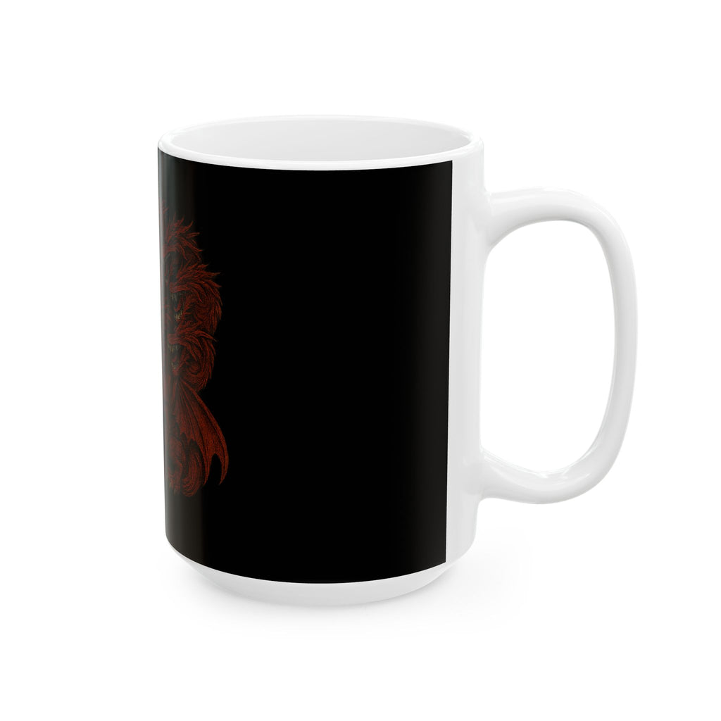 Dragon Slayer Destroy Evil Crusader vs Great Red Dragon Ceramic Mug