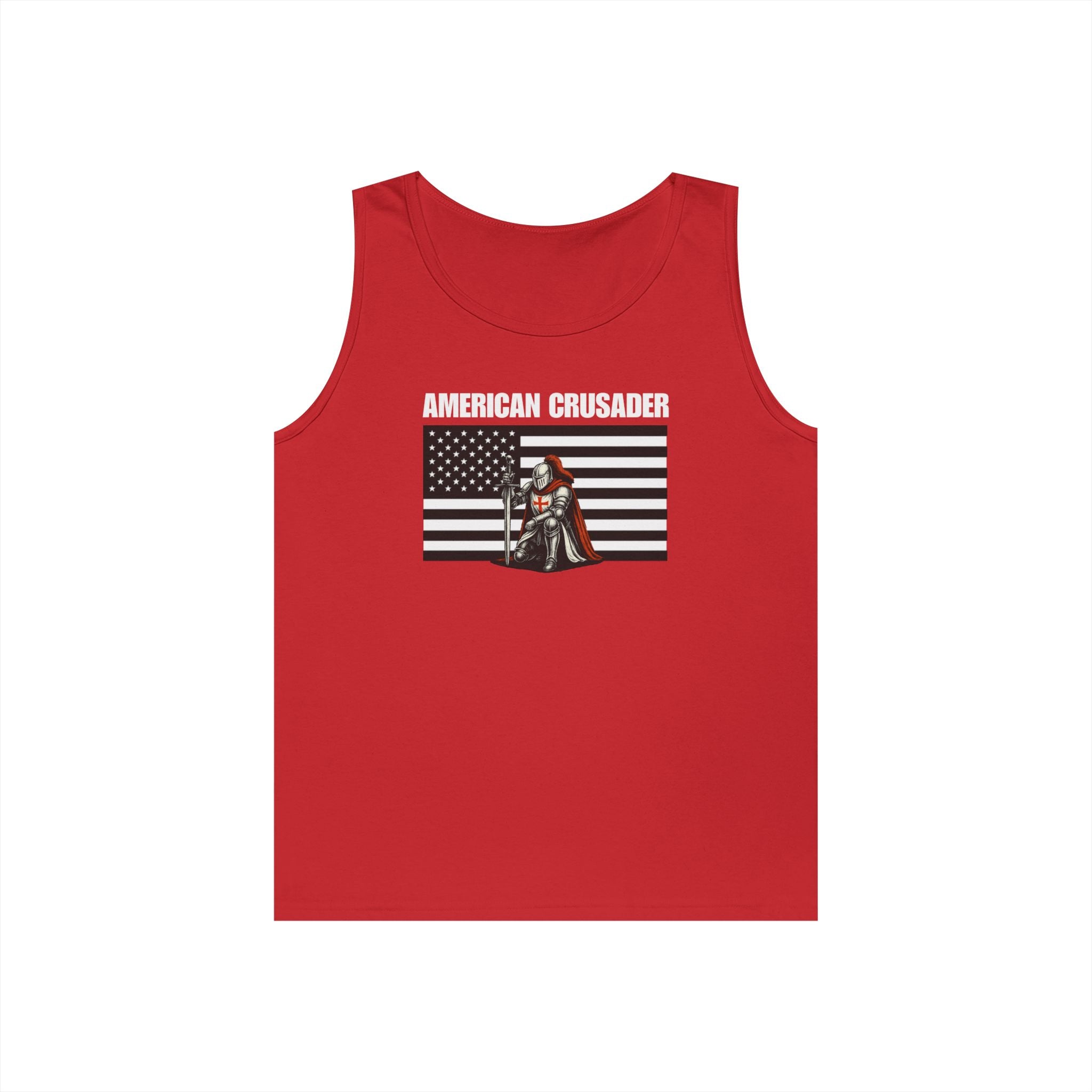American Crusader Black and White Alt Design Heavy Cotton Tank Top