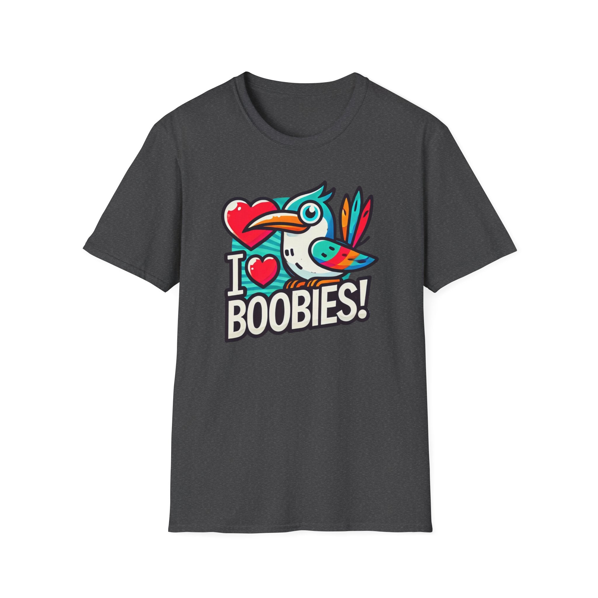 Funny 'I Love Boobies!' Boobie Bird Softstyle Cotton T-Shirt