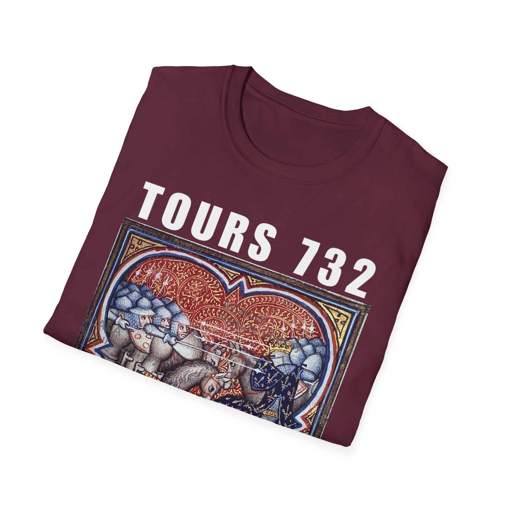 Battle of Tours 732 Graphic Unisex T-Shirt, Medieval Painting Tee