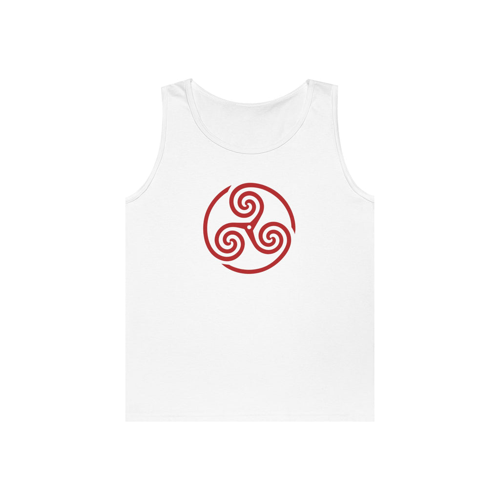 Celtic Spiral Triskele Symbol Alt Design Red Unisex Tank Top
