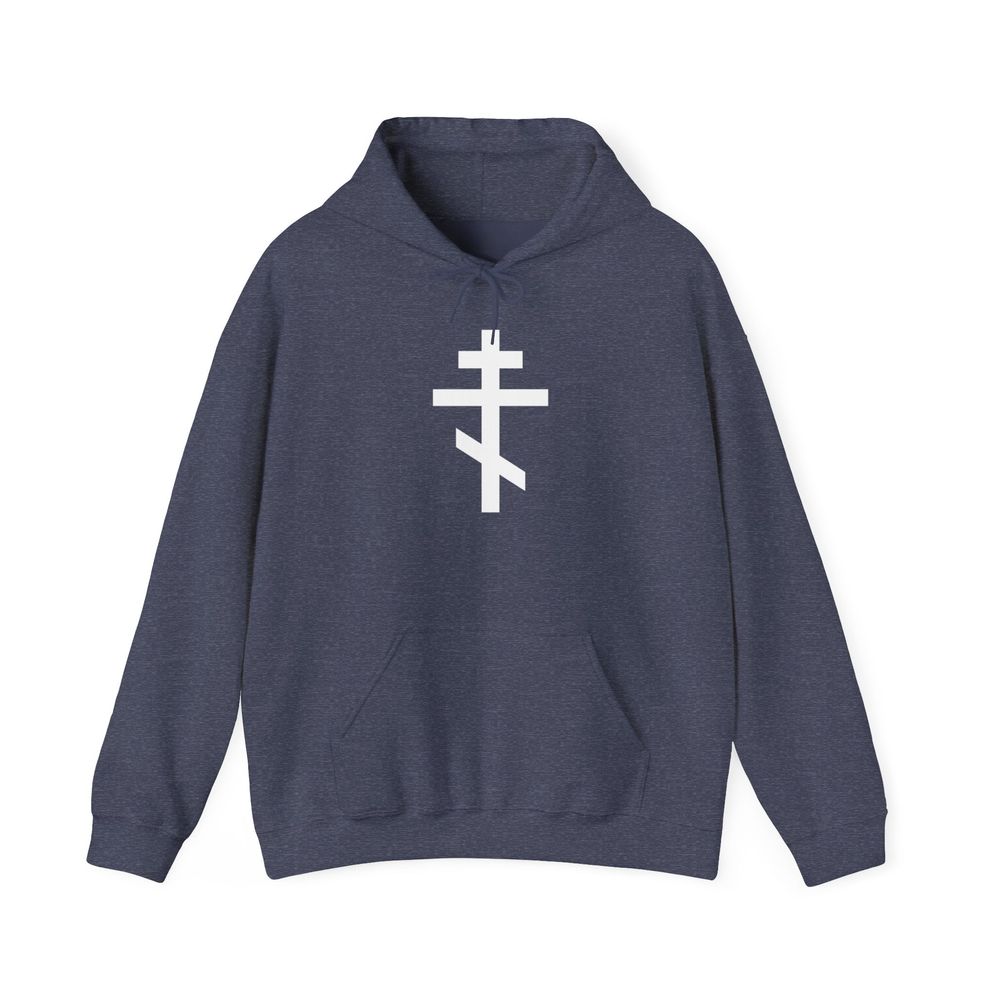 White Crucifix Pull Over Hoodie Sweatshirt