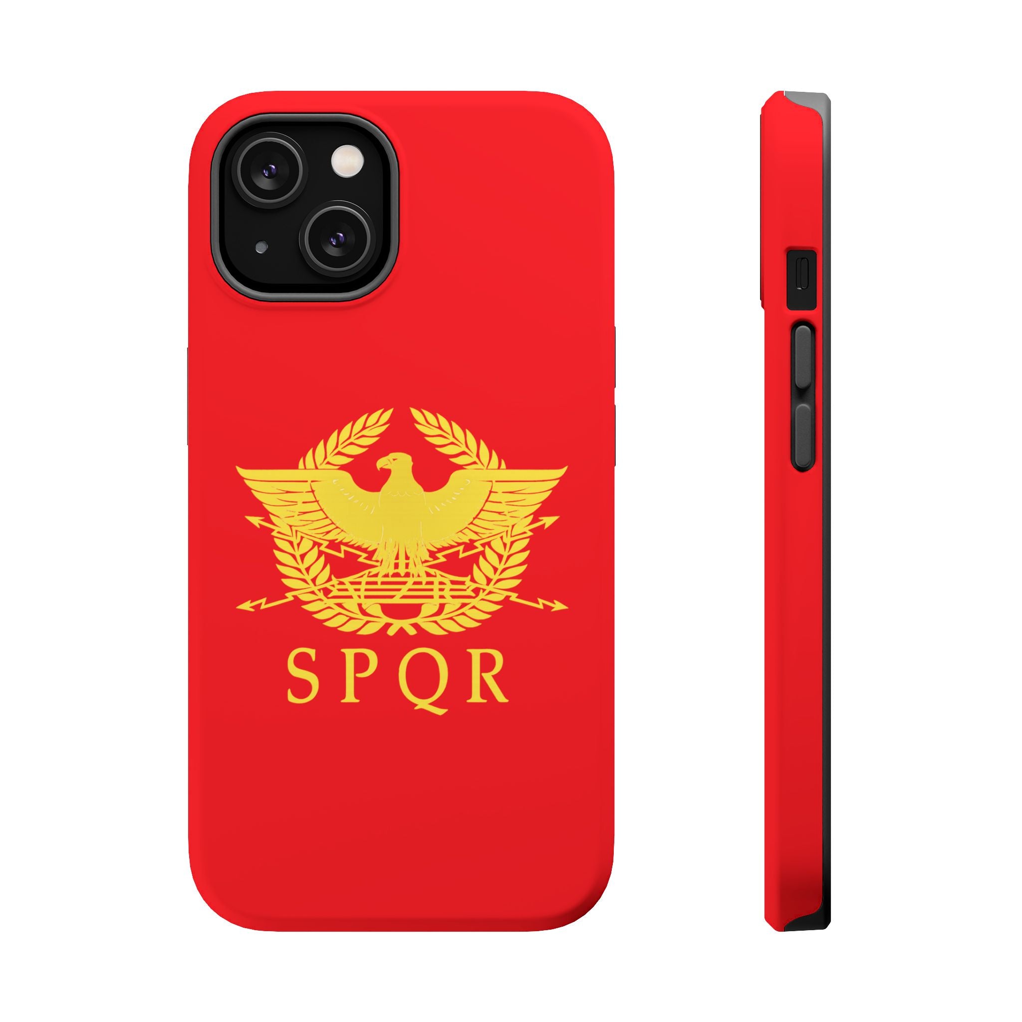 SPQR Gold Roman Eagle Symbol Red Magnetic Impact-Resistant Cases