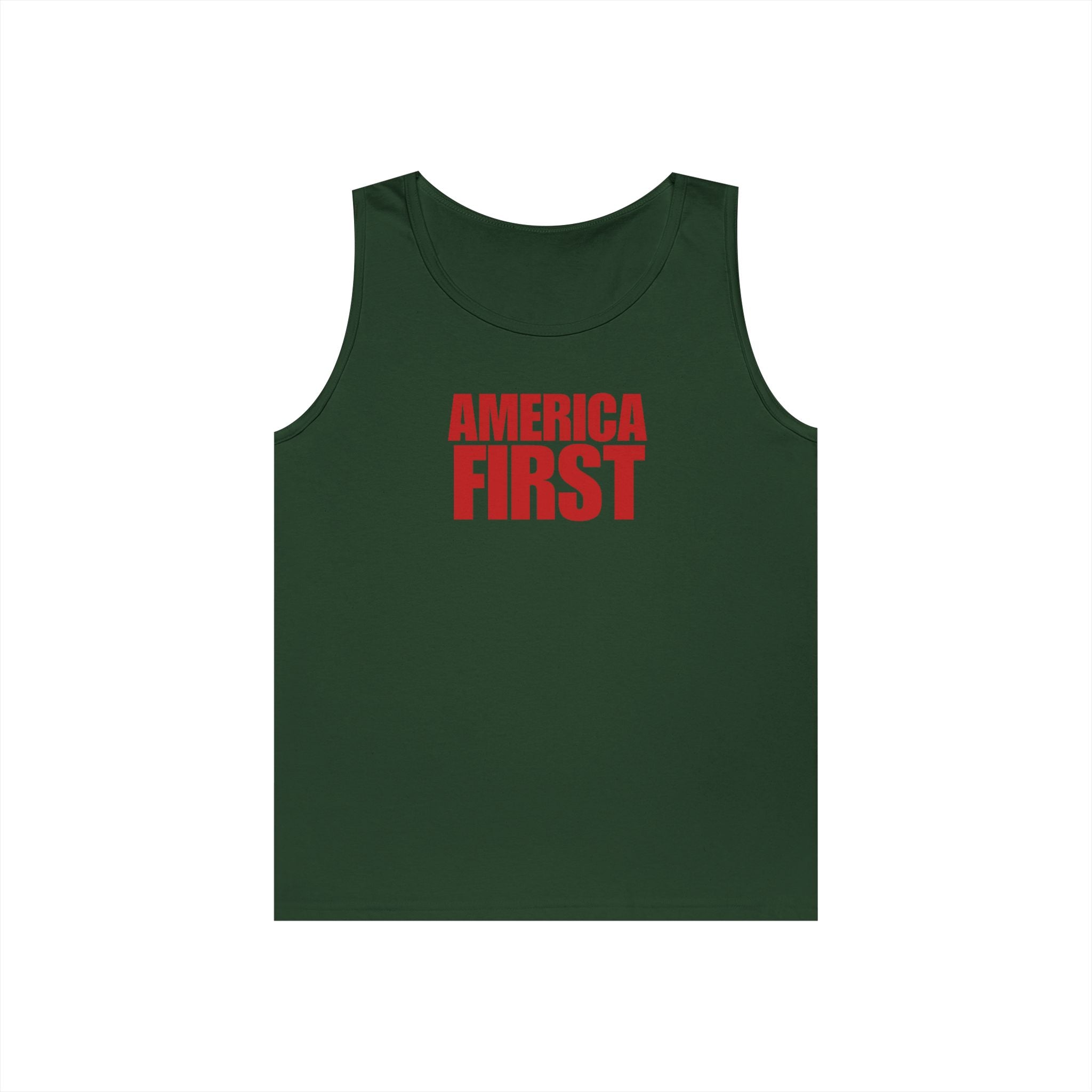 America First Red Heavy Cotton Tank Top