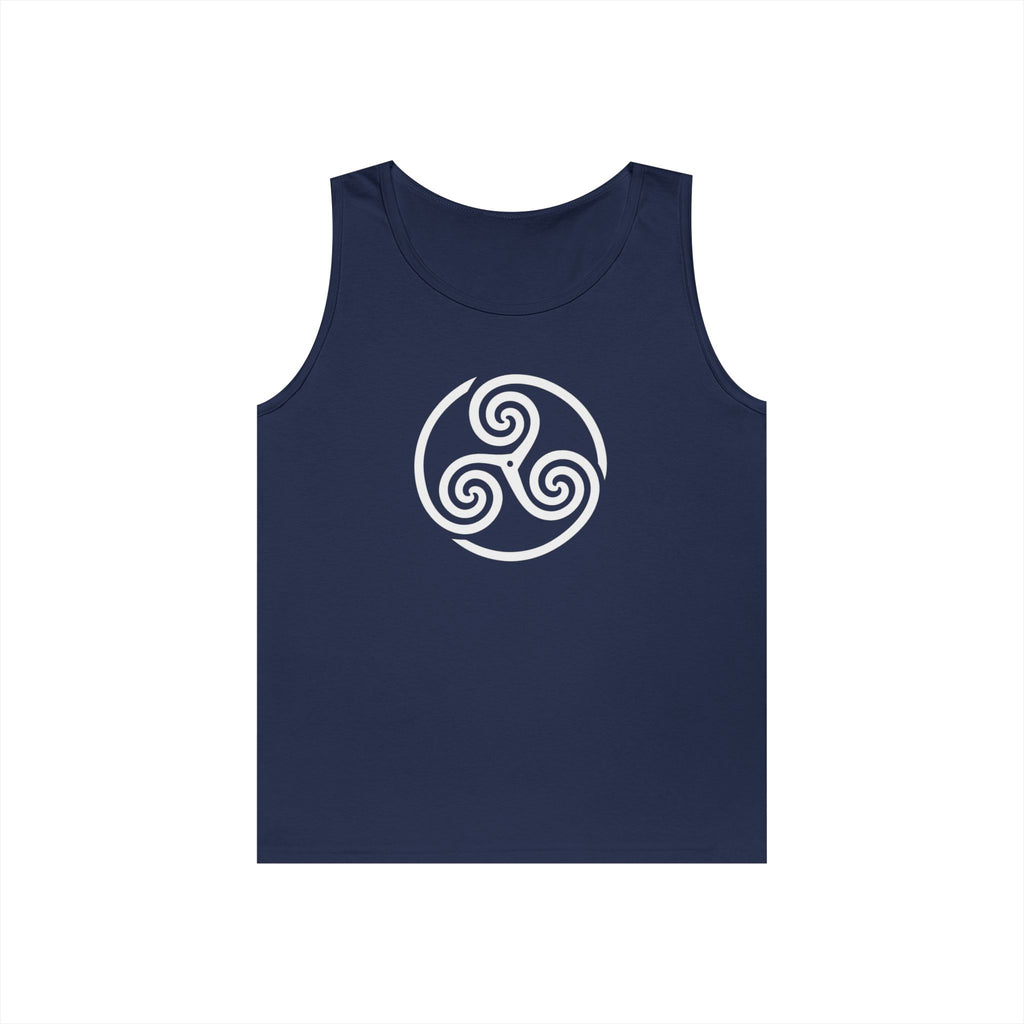 Celtic Spiral Triskele Symbol Alt Design White Unisex Tank Top