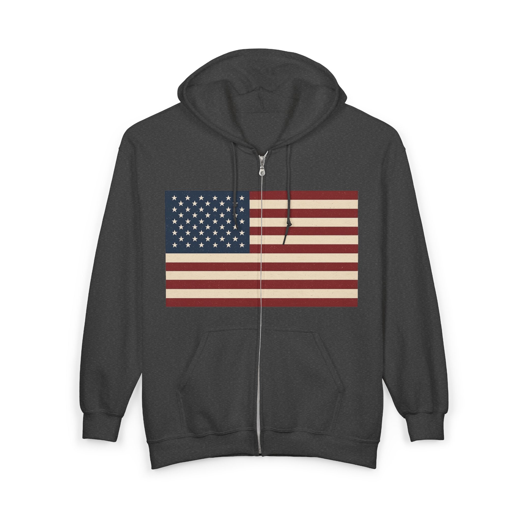 American Flag Graphic Zip Up Hoodie Sweatshirt
