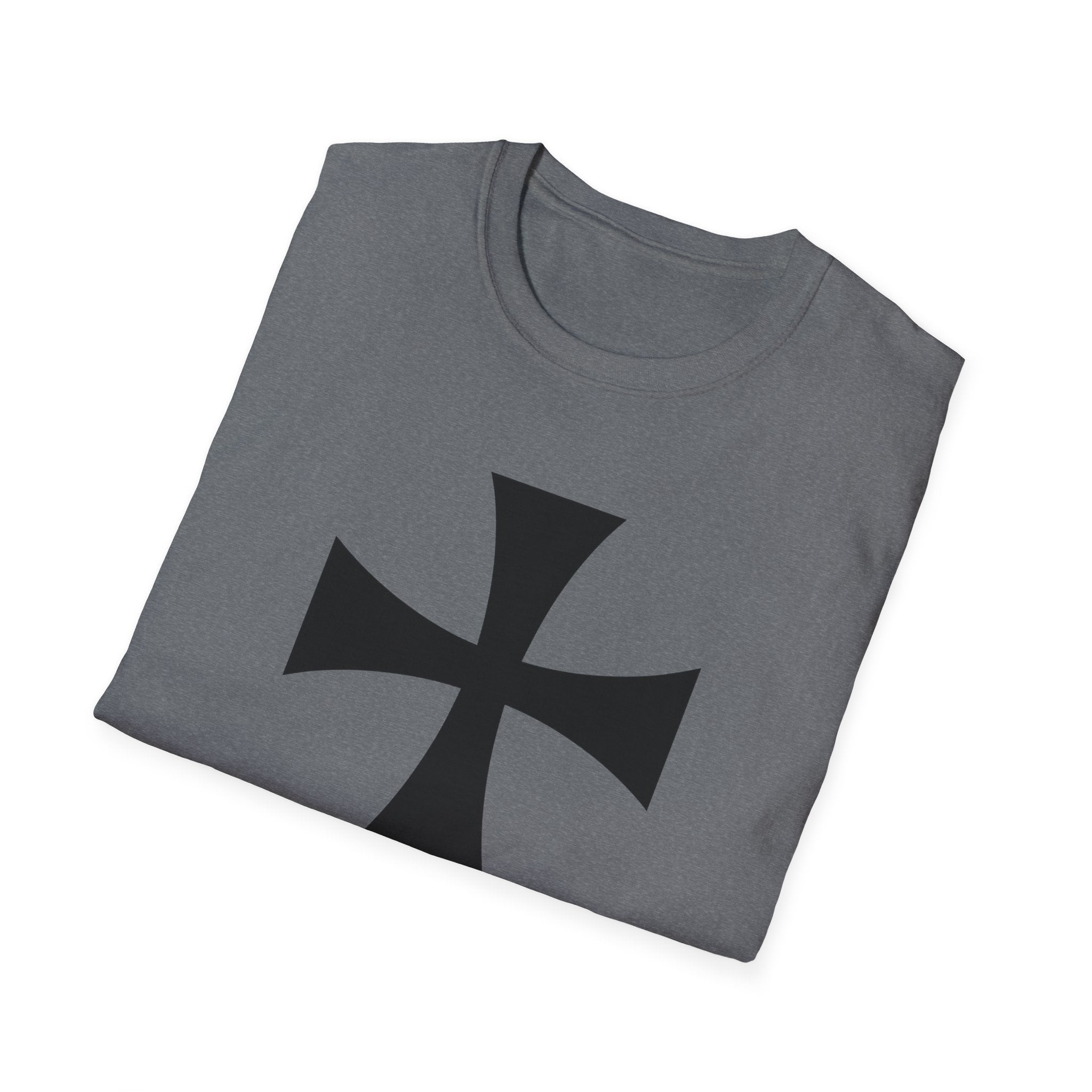 Teutonic Cross Black Design Softstyle Cotton T-Shirt
