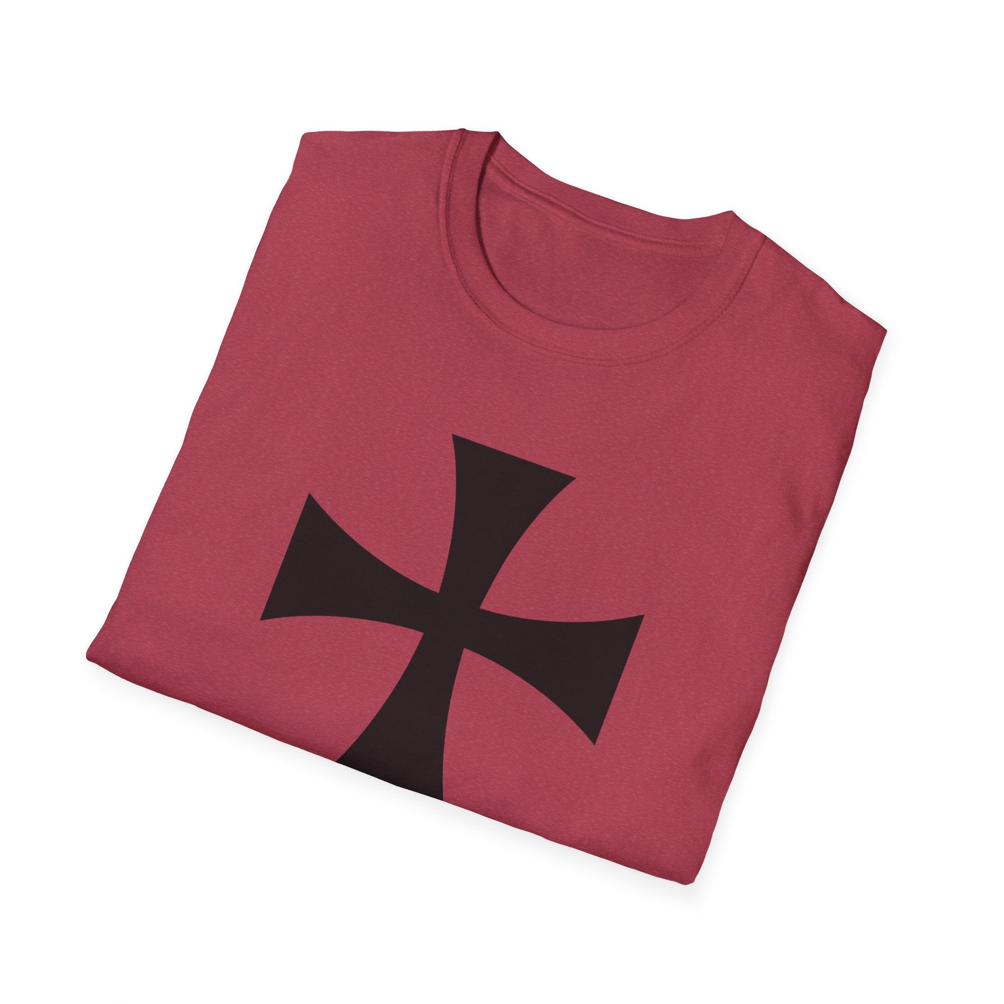 Teutonic Cross Black Design Softstyle Cotton T-Shirt