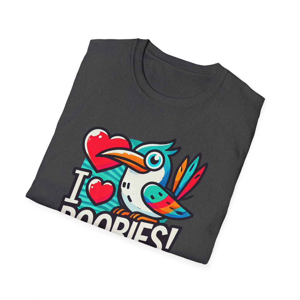 Funny 'I Love Boobies!' Boobie Bird Softstyle Cotton T-Shirt