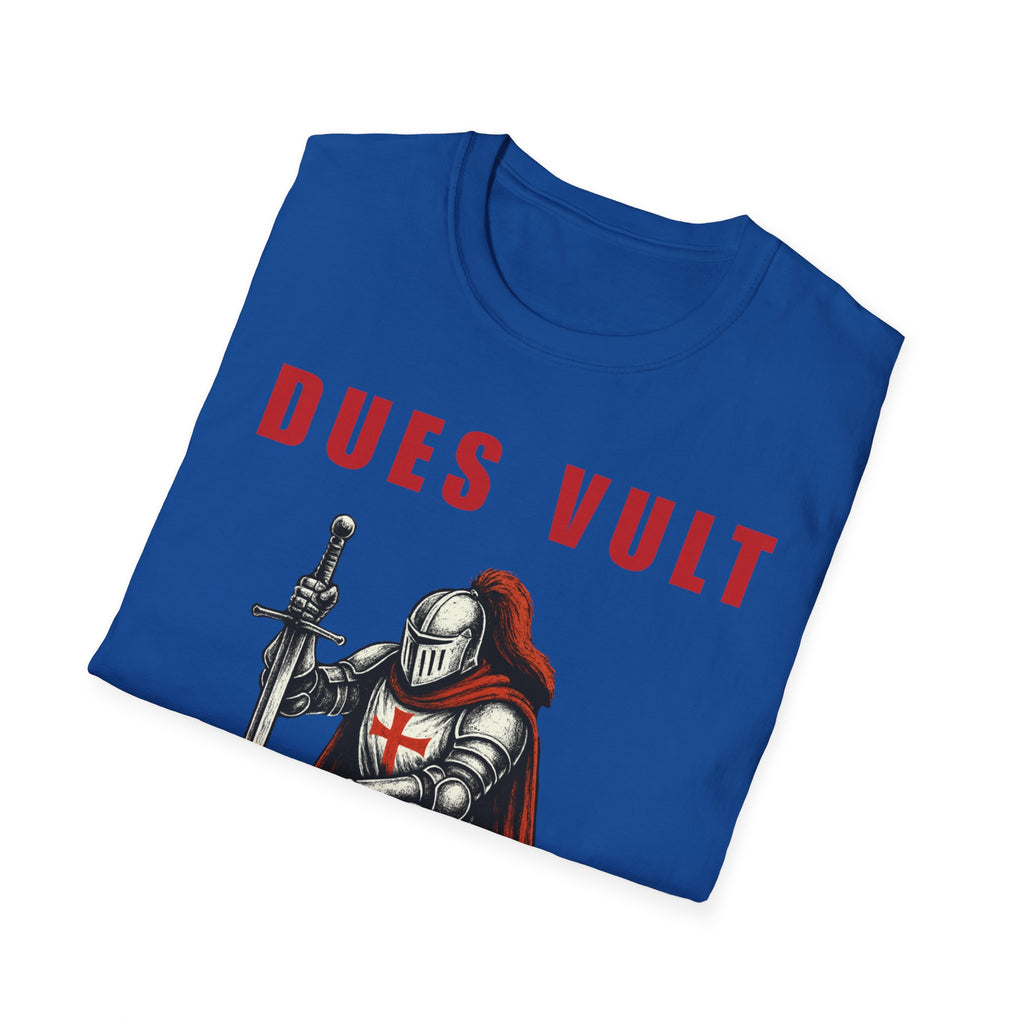 Dues Vult Crusader Knight T-Shirt | Christian Warrior Tee | Faith Shirt