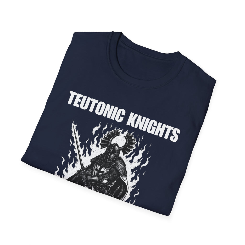 Teutonic Knight With Aura and "Teutonic Knights" Text Soft Style Cotton Shirt T-Shirt
