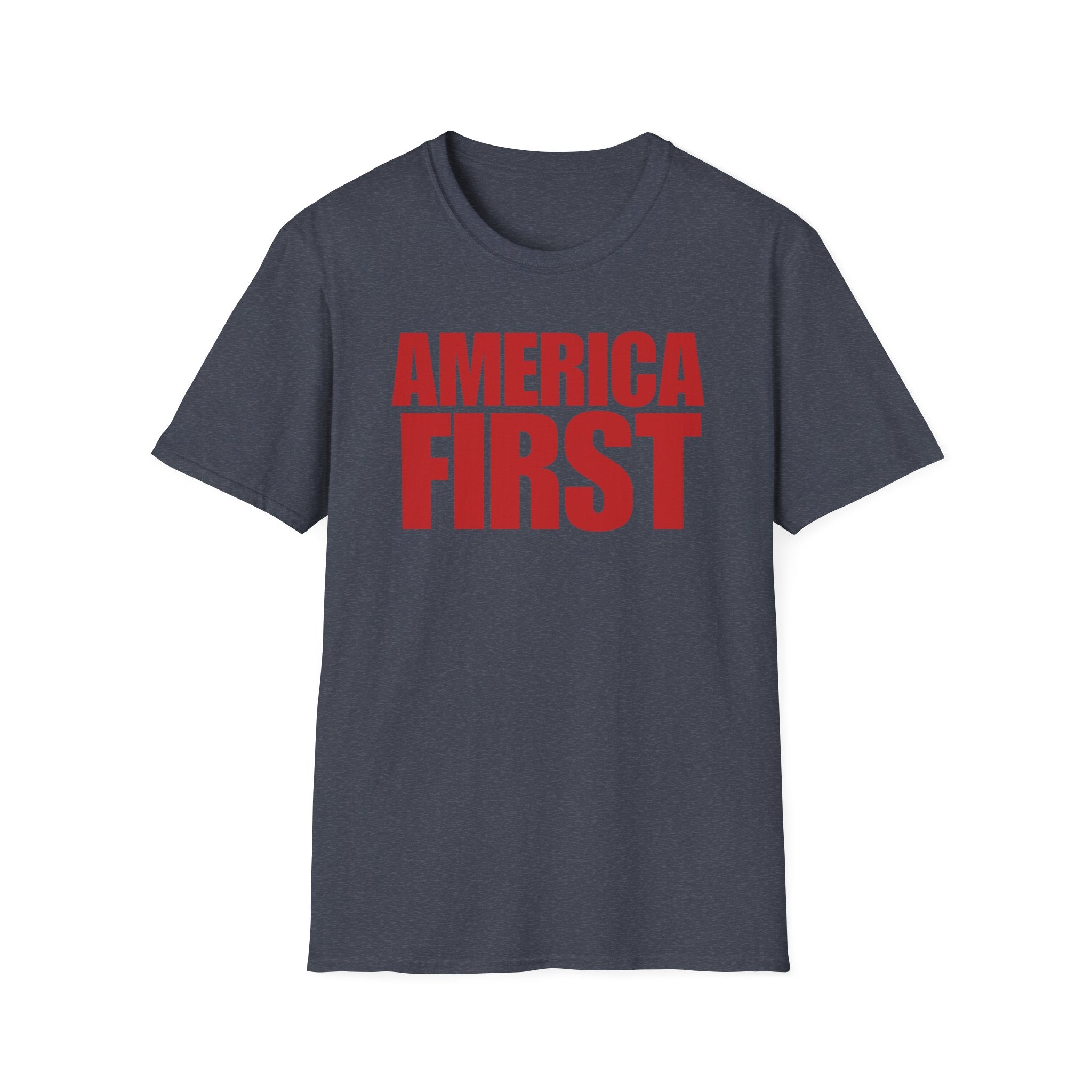 America First Red Design Softstyle Cotton Shirt T-Shirt