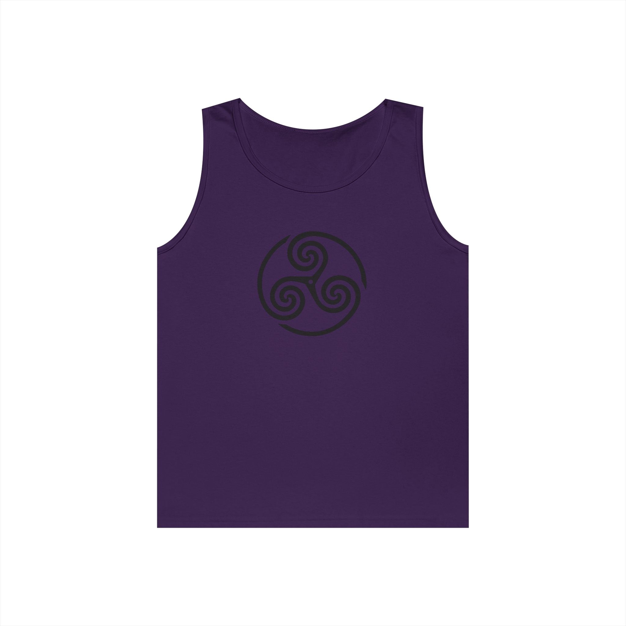 Celtic Spiral Triskele Symbol Alt Design Black Unisex Tank Top